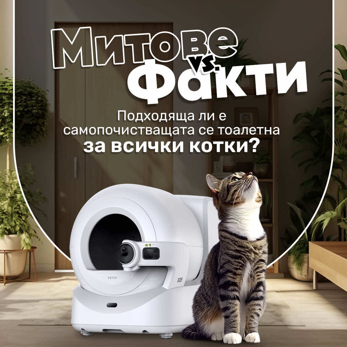 PetkitBulgaria Facebook ad: Митове и факти: Подходяща ли е самопочистващата се…