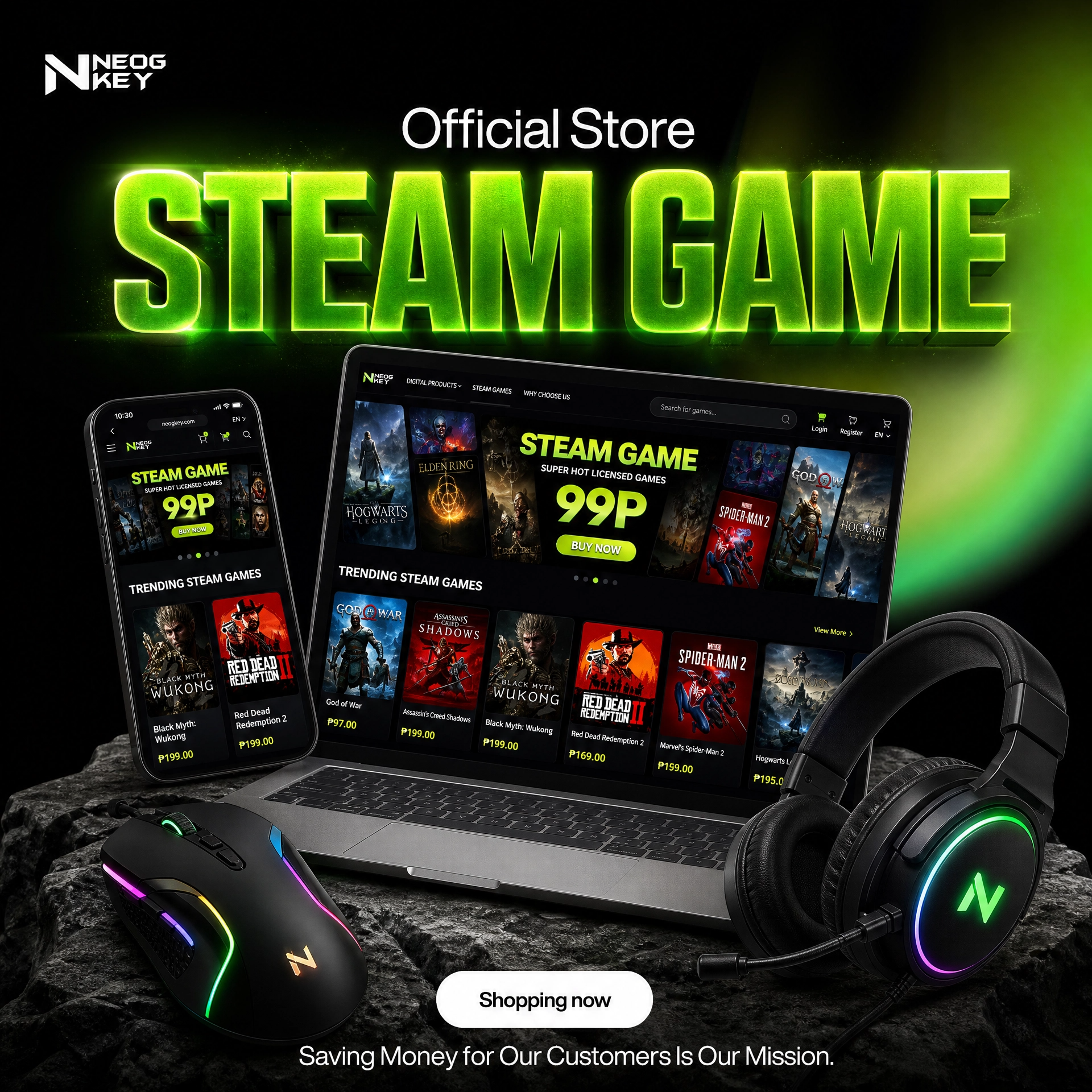 Neogkey - Steam Game Facebook ad: See More 1,000 Games On Neogkey!