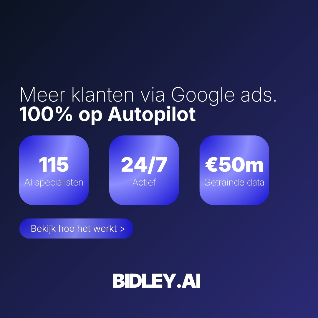 Bidley.ai - 24/7 AI Google Ads optimalisatie Facebook ad
