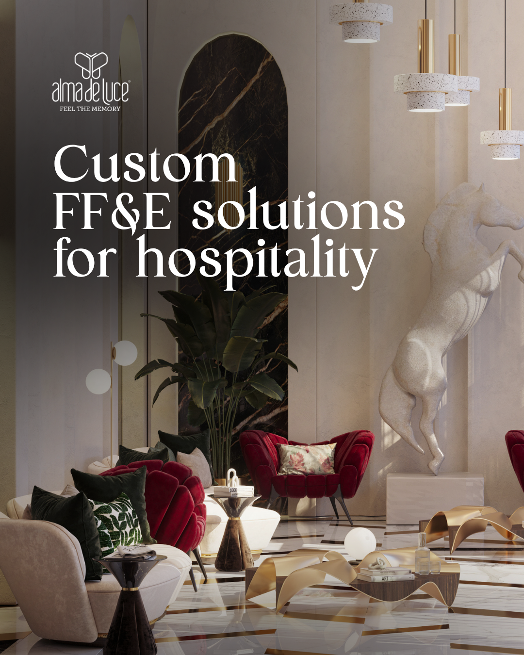 ALMA de LUCE Facebook ad: We produce the pieces your project needs