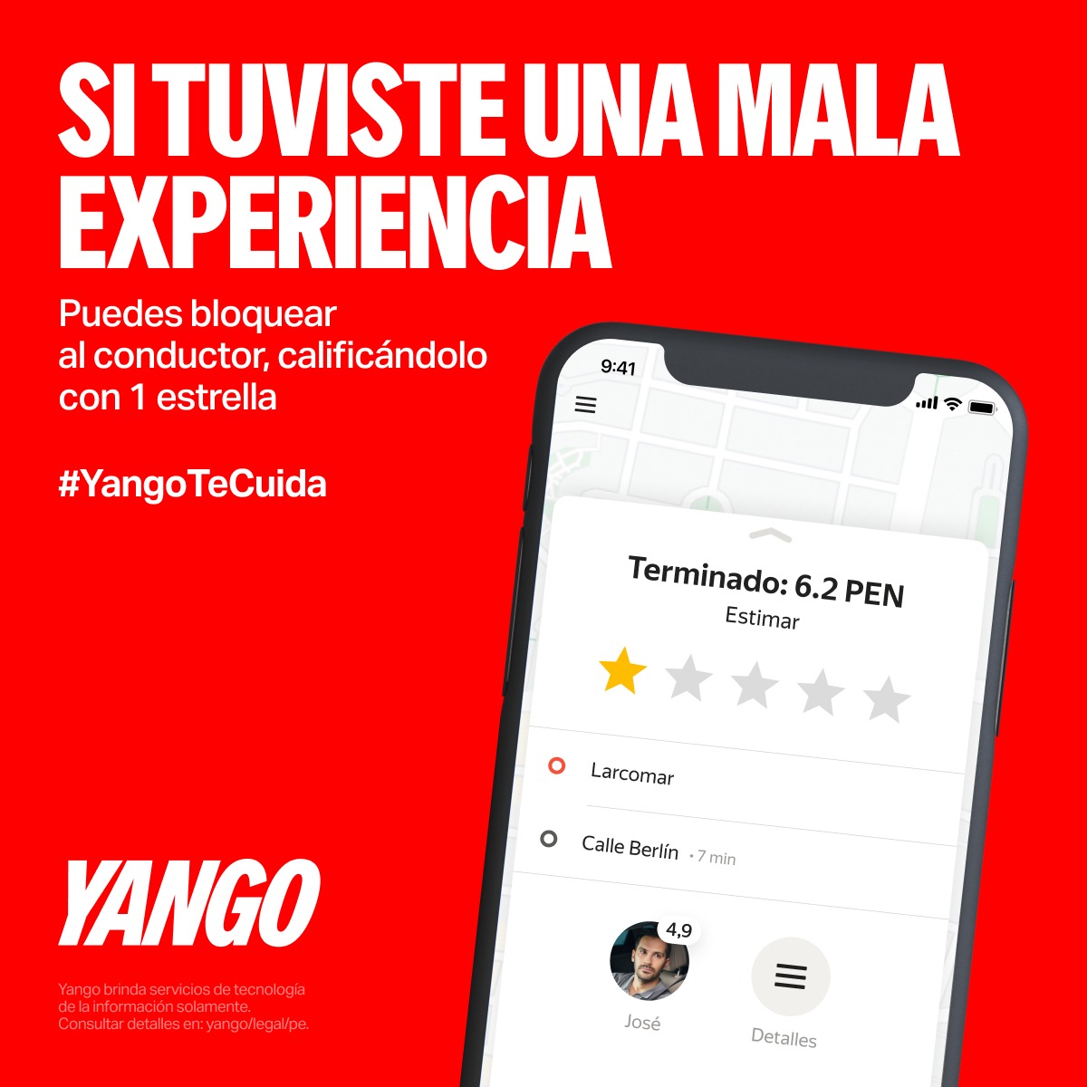 Yango Peru Facebook ad: Contactos de confianza