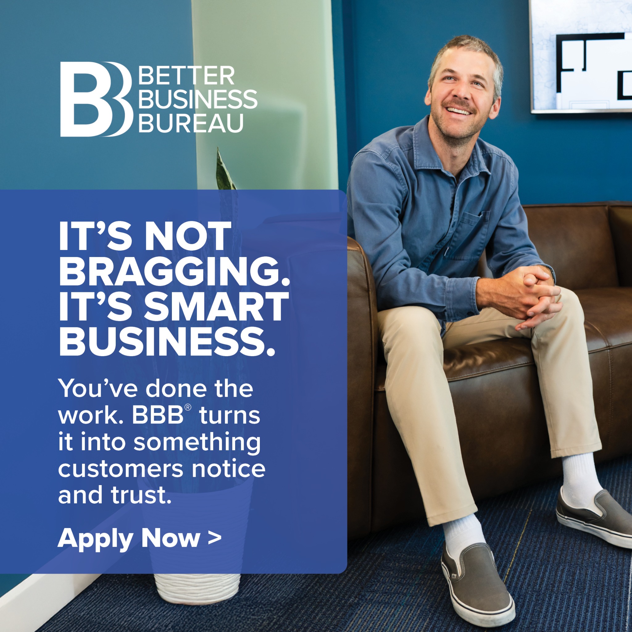 Better Business Bureau Great West + Pacific Facebook ad: Get BBB Accreditation