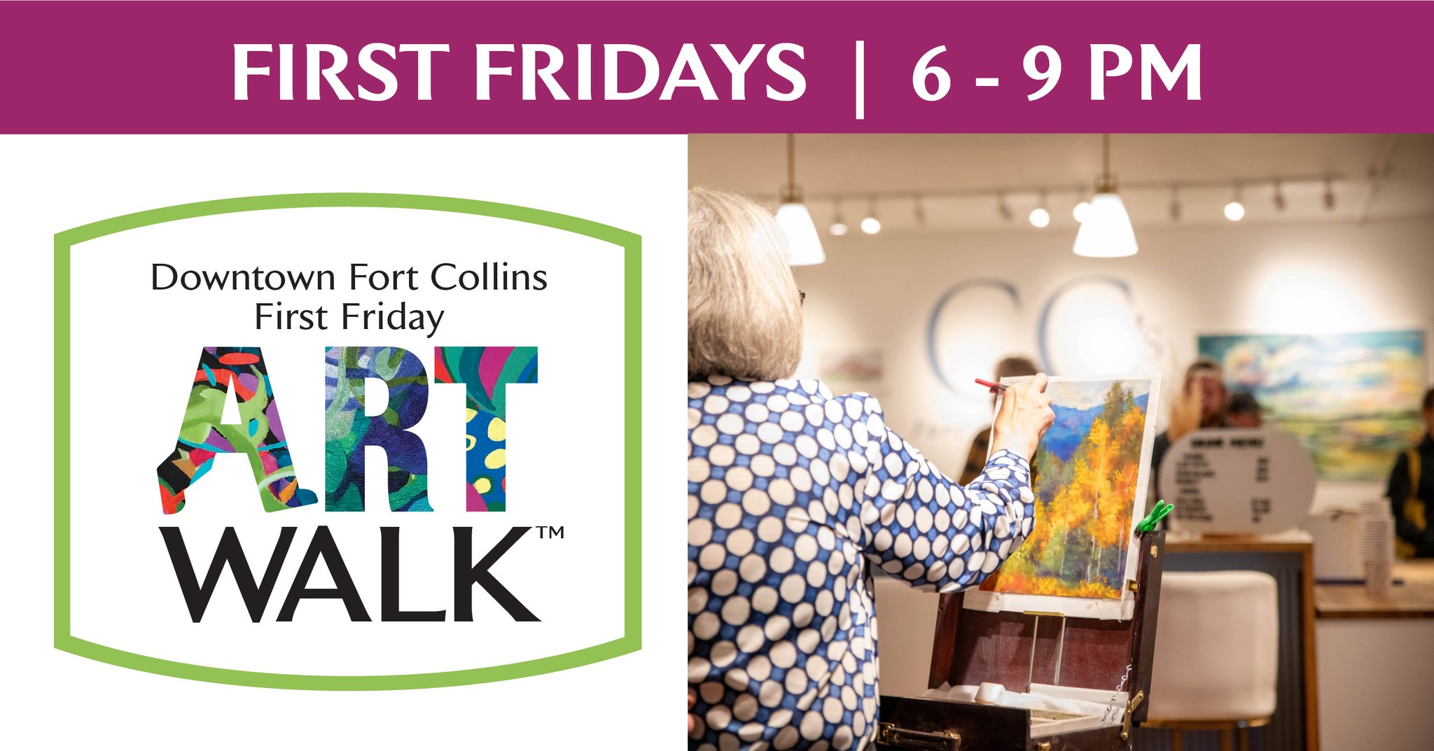 Downtown Fort Collins Facebook ad: Downtown Fort Collins First Friday Art Walk