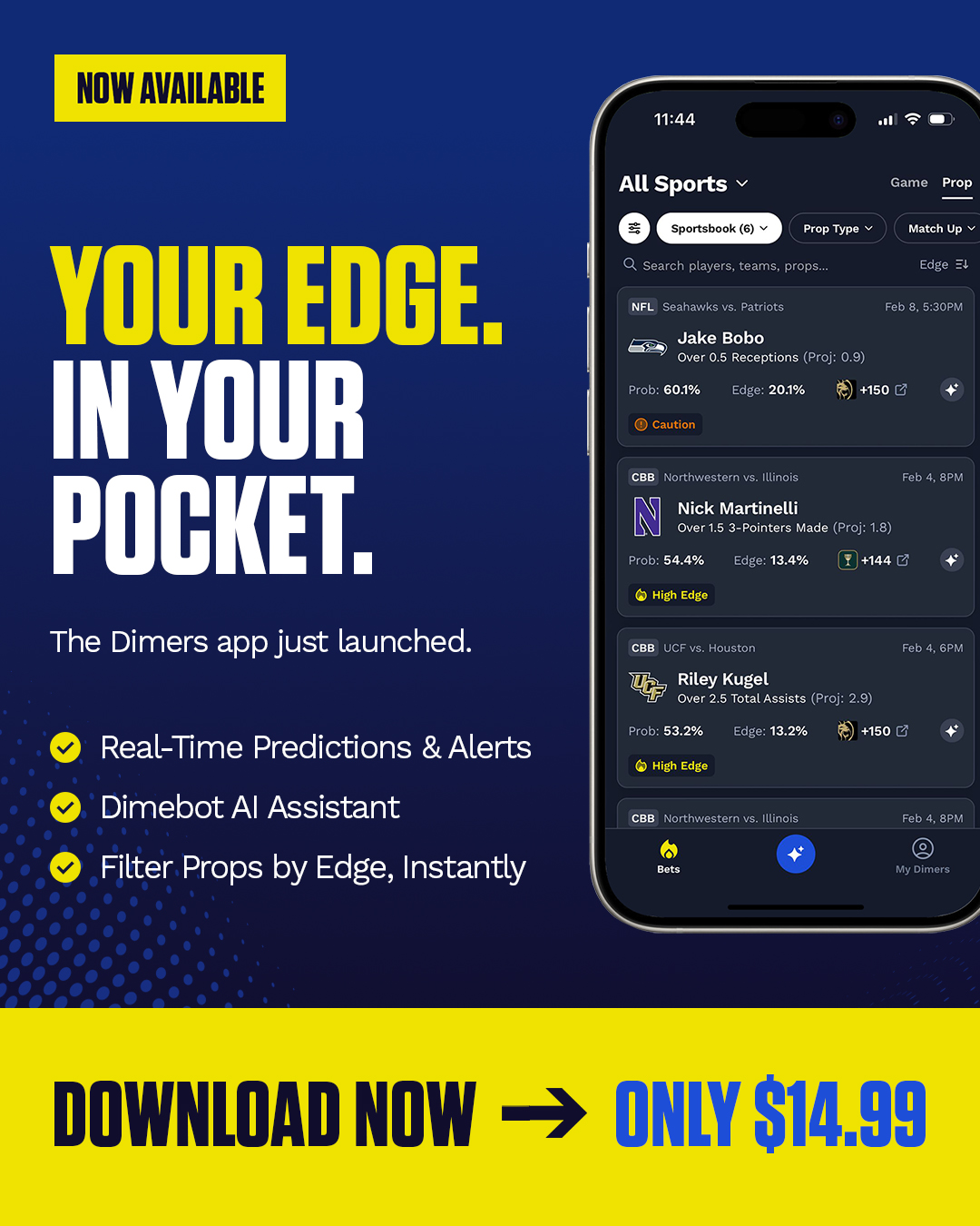 Dimers Facebook ad: Bet Smarter With Real Data