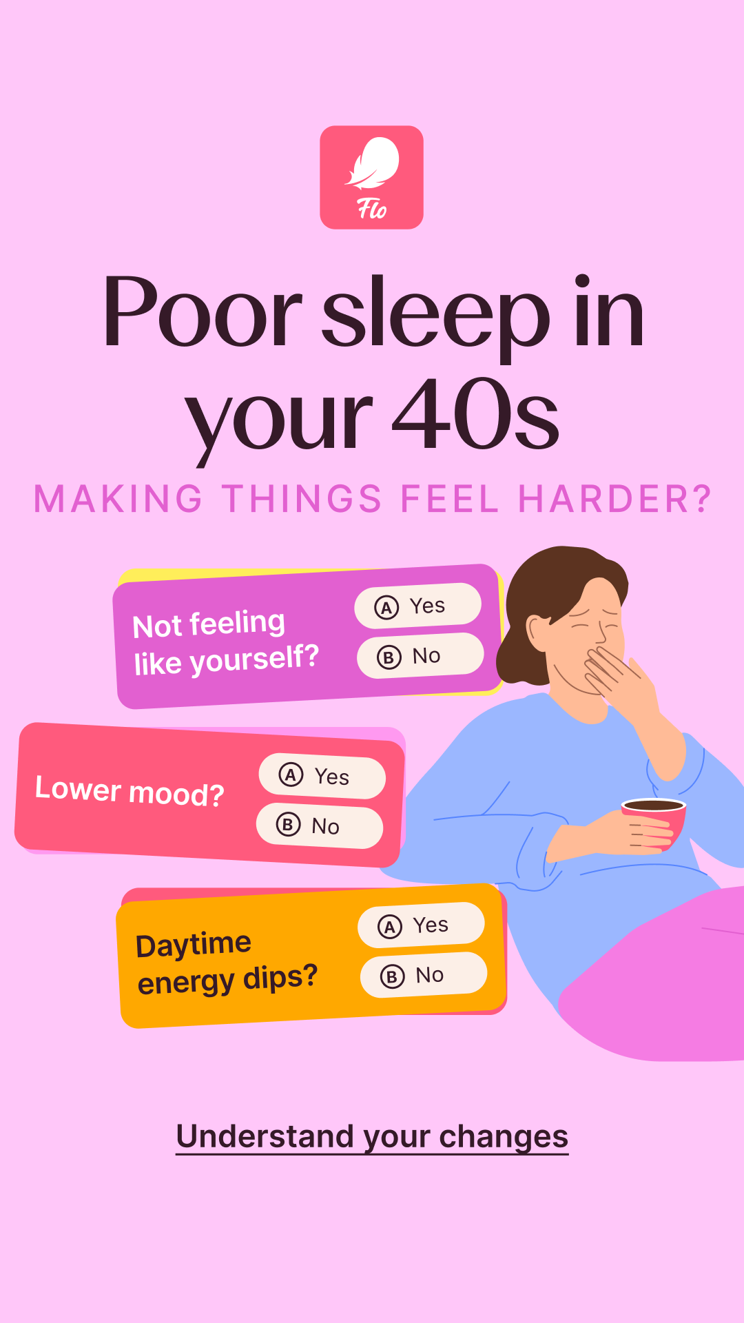 Flo Health App Facebook ad: Try Flo and never look back