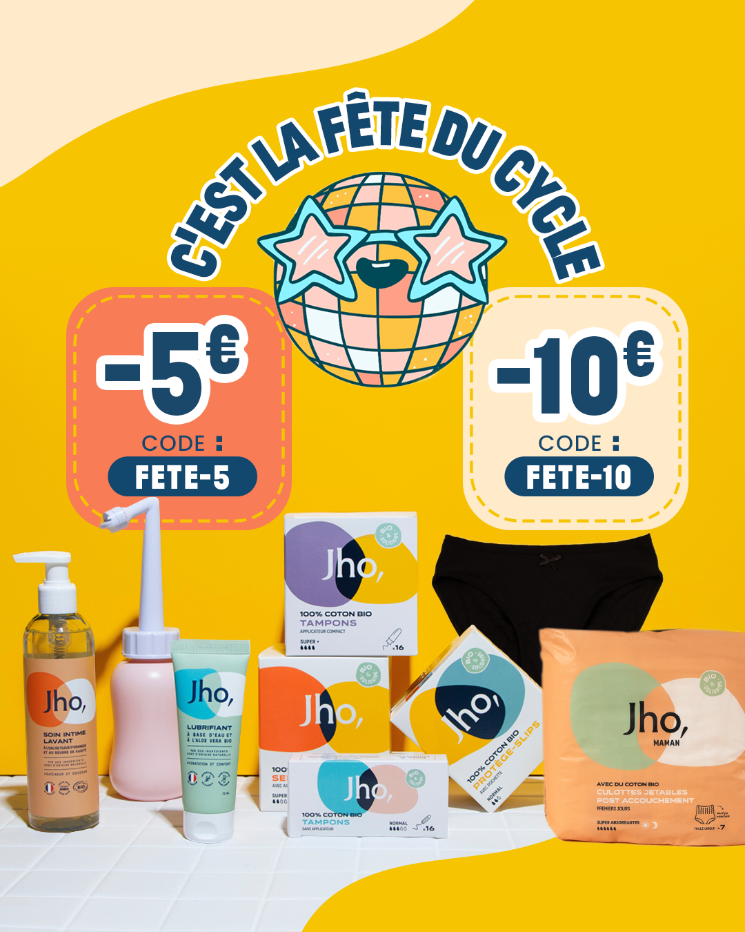 JHO. Facebook ad: -10€ avec le code FETE-10
