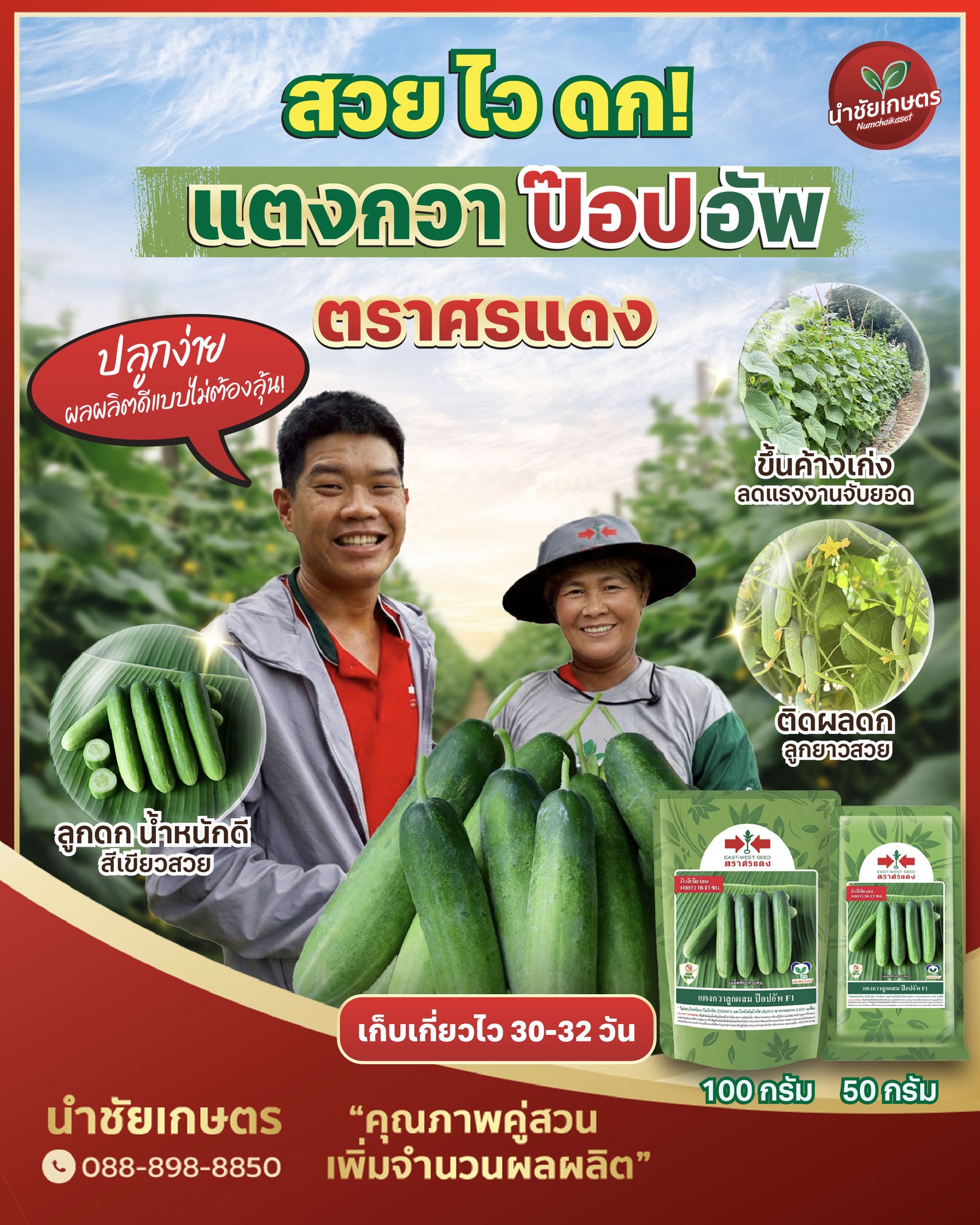 นำชัยเกษตร จำหน่าย ปุ๋ย ยา เมล็ดพันธุ์ ราคาพิเศษ Facebook ad: สวย…ไว…ดก!