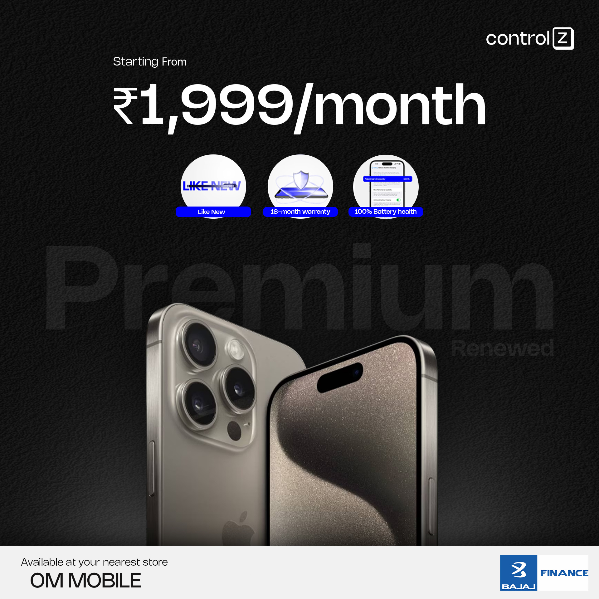 ControlZ Facebook ad: Available at om mobile- 9599392929