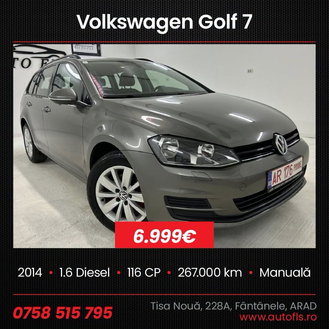 AUTO FLS Trading Facebook ad: Volkswagen Golf 7, 2014, Cutie de viteze manuală