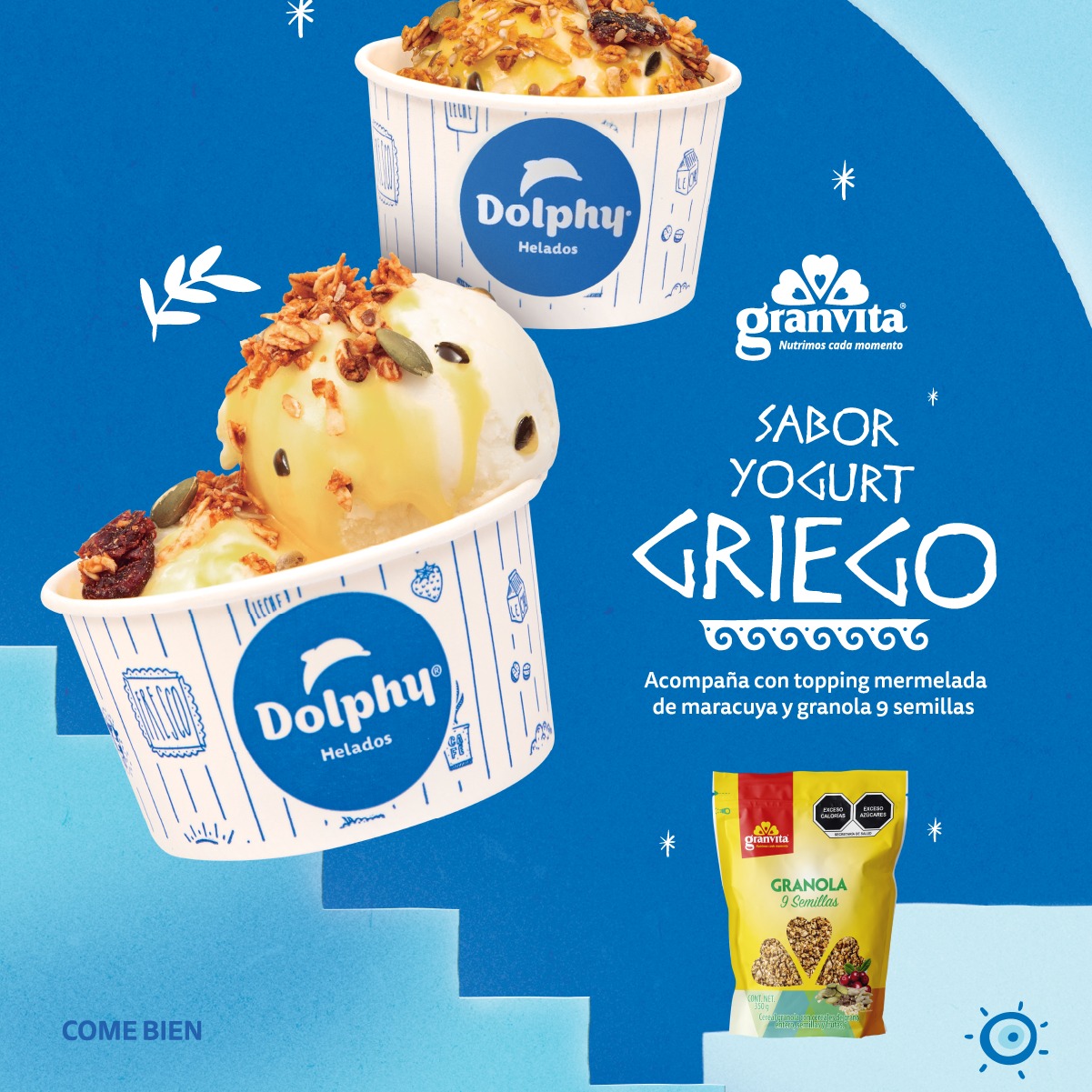 Granvita Facebook ad: El toque crujiente que tu helado estaba esperando.