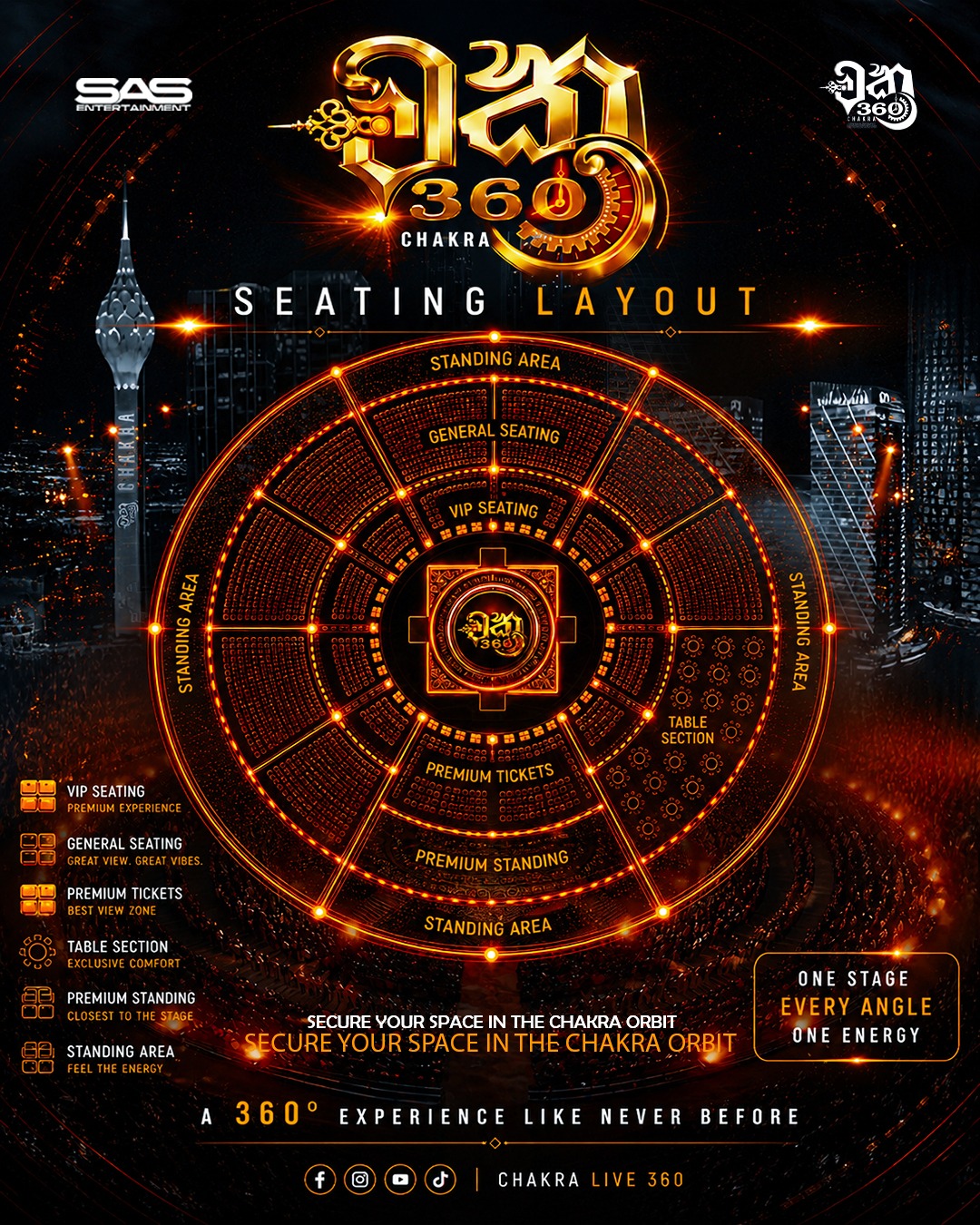 Chakra - Live in 360 Facebook ad: Where will you be sitting?