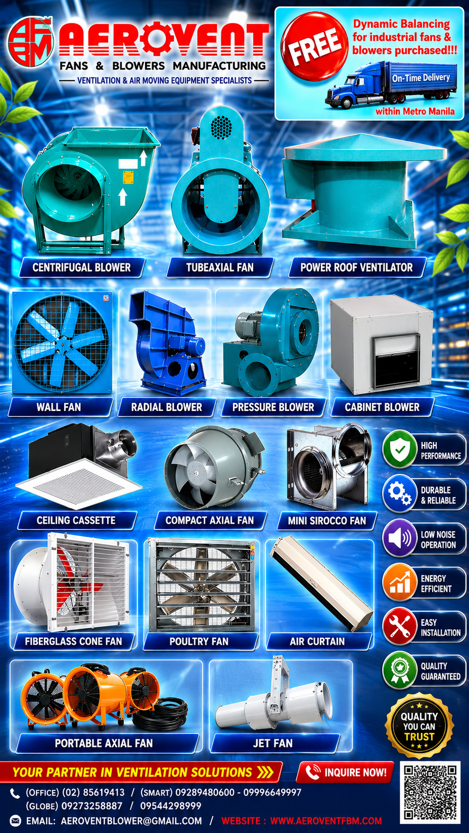 Aerovent Fans and Blowers Manufacturing Facebook ad: Engineering Superior Airflow Solutions