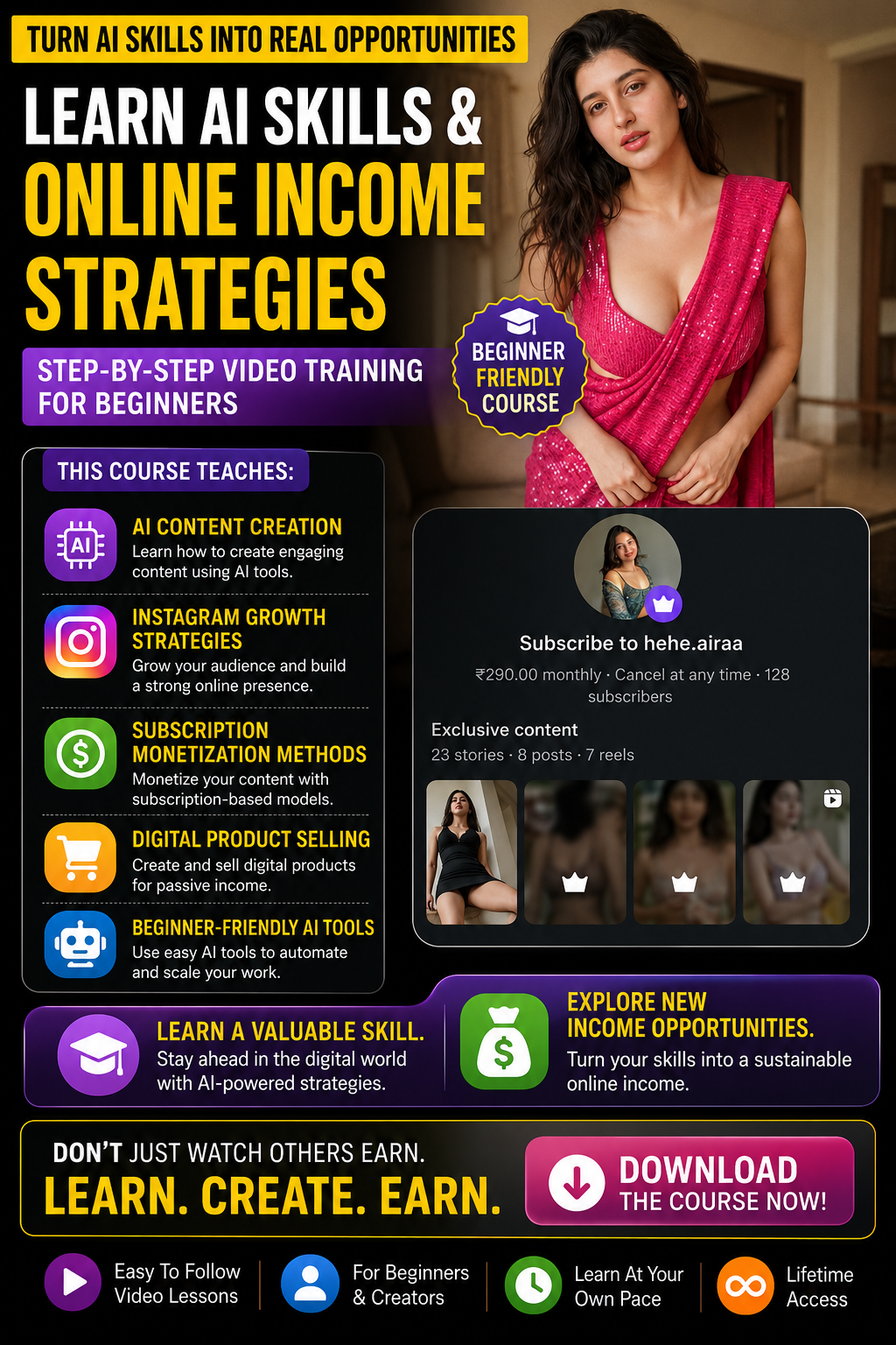 Digieclick Facebook ad: Earn With AI From Home