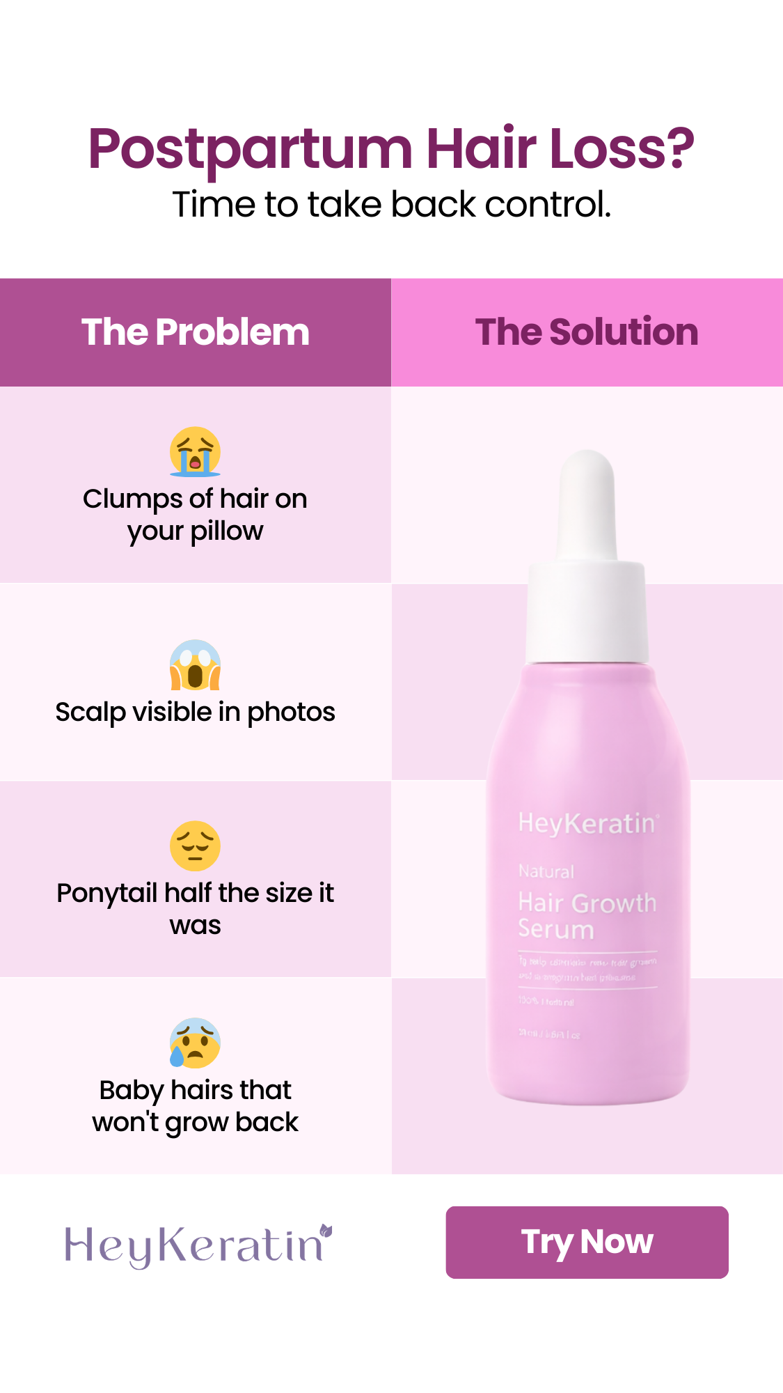 Hey Keratin Facebook ad: Buy 1 Get 1 Free