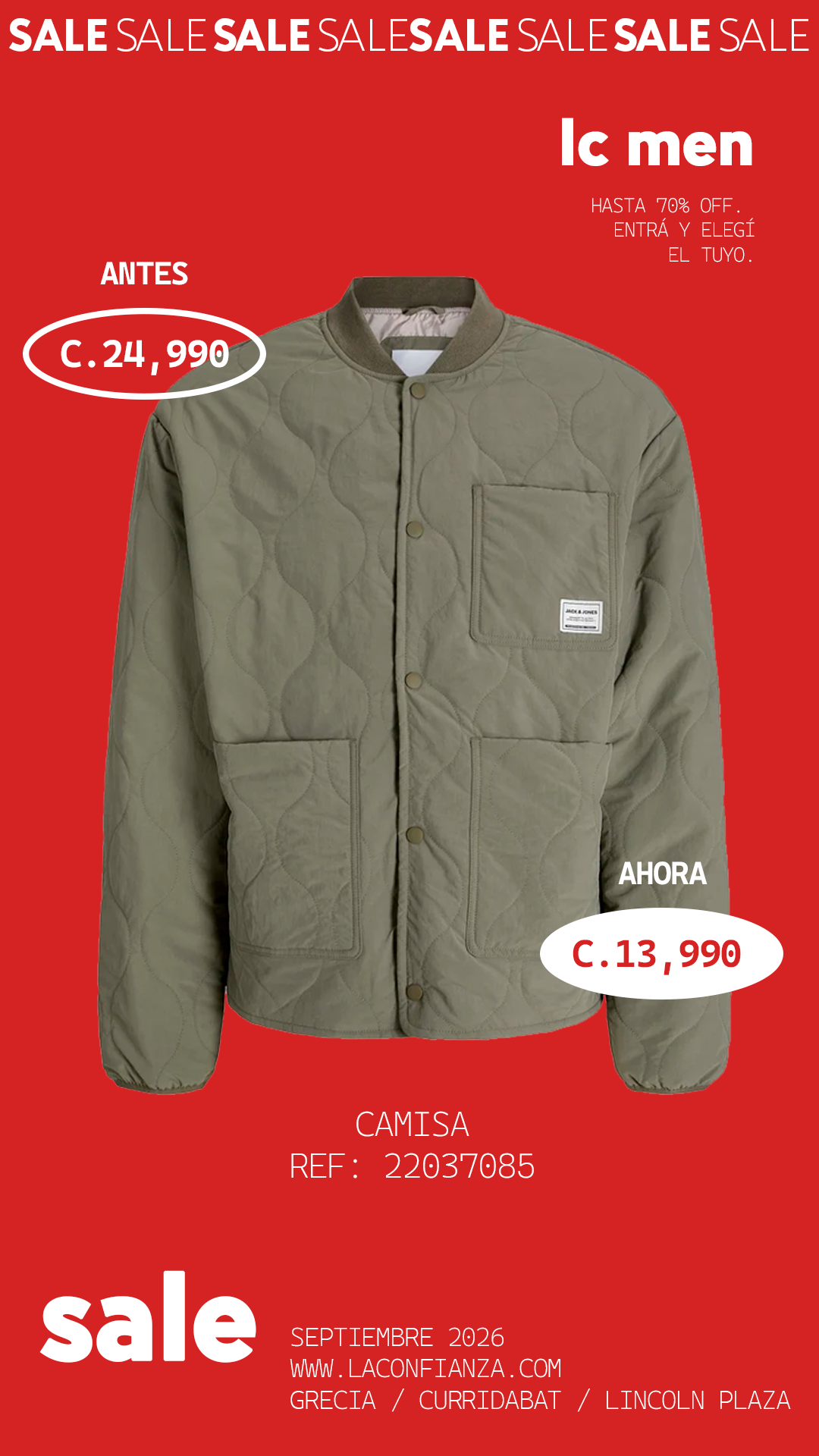 LC.men Facebook ad: Ya empezó nuestro SALE más esperado del año…