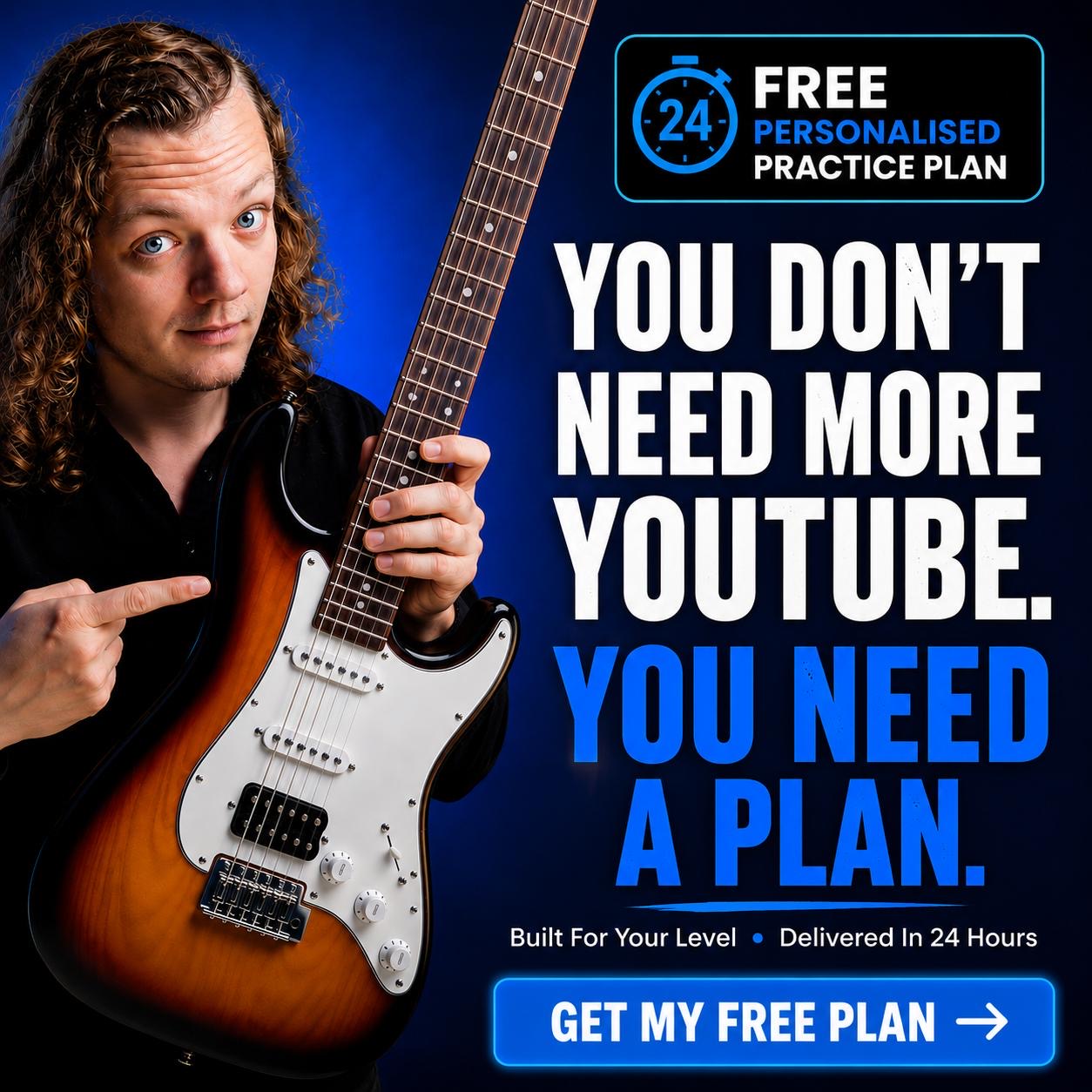 Jamie Ellis Guitar Facebook ad: Practice that works.