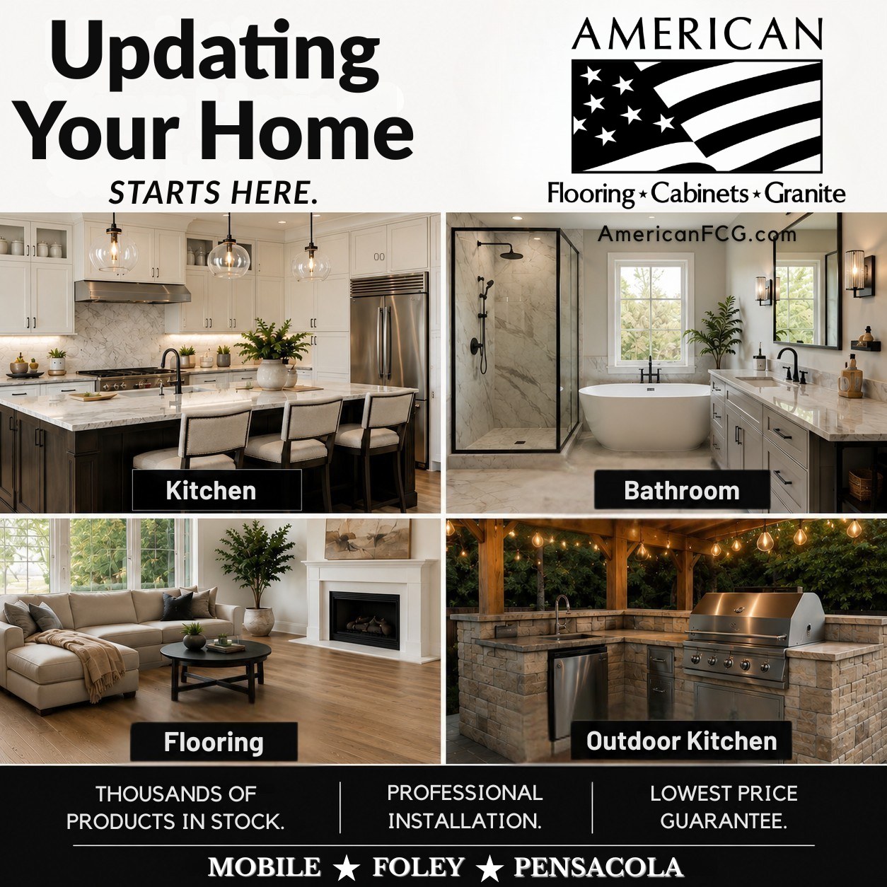 American Flooring, Cabinets & Granite Facebook ad