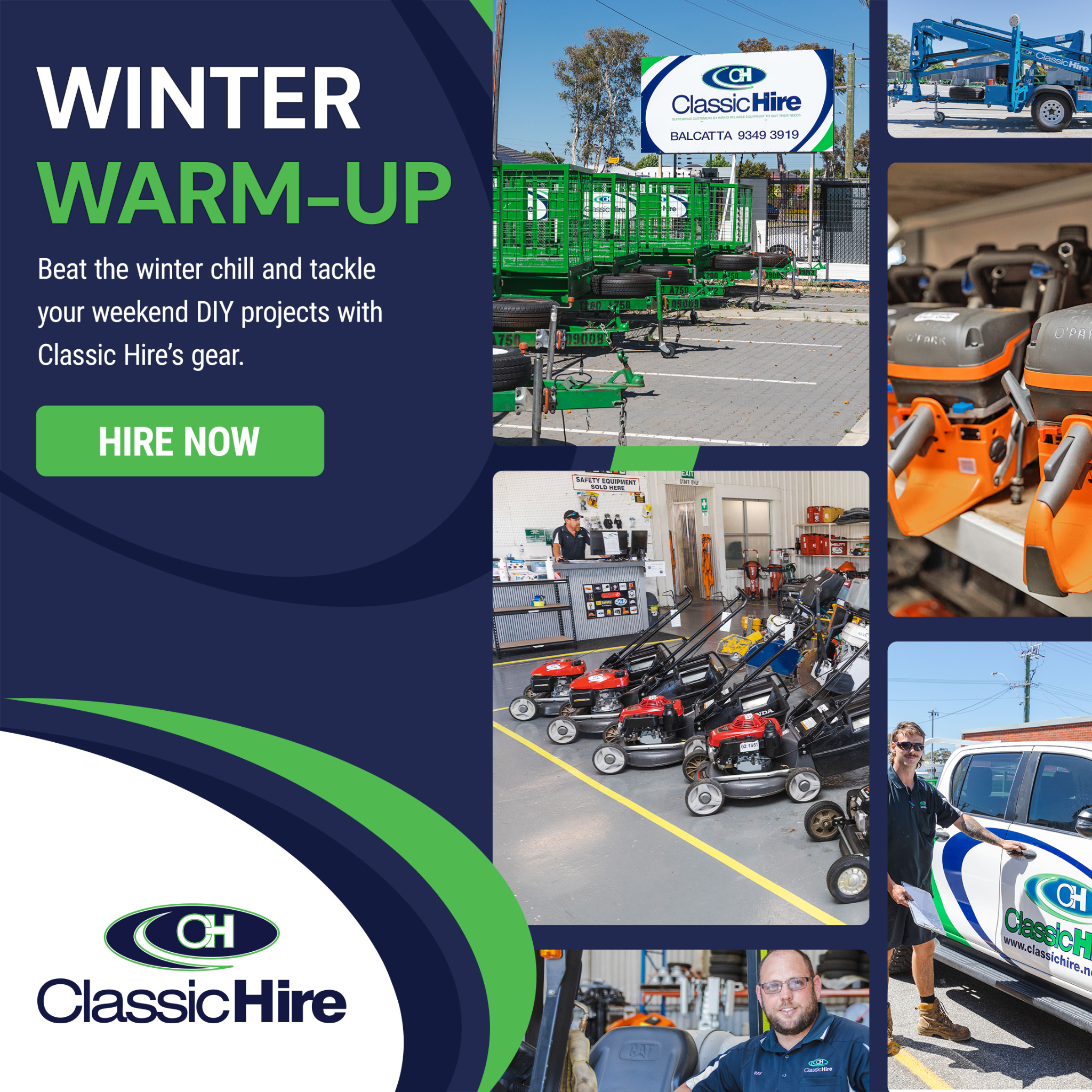 Classic Hire Facebook ad: Site-Ready Earthmoving Equipment Hire in Perth