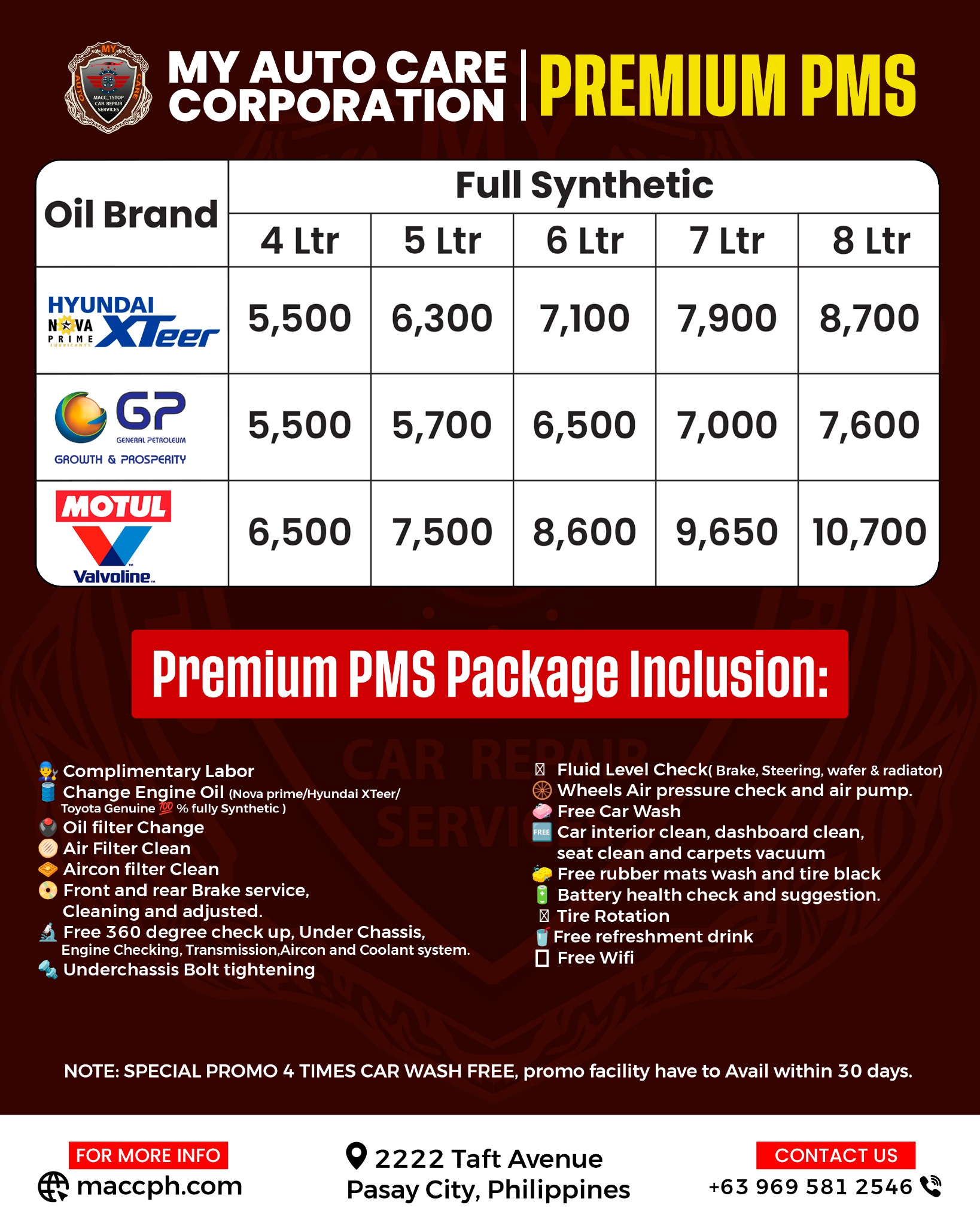 MY AUTO CARE Corporation Facebook ad