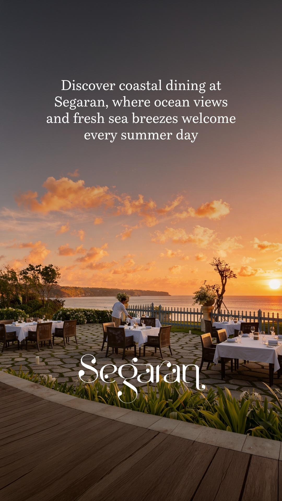 Segaran Dining Terrace Bali Facebook ad: Discover oceanfront dining at Segaran, where fresh local…