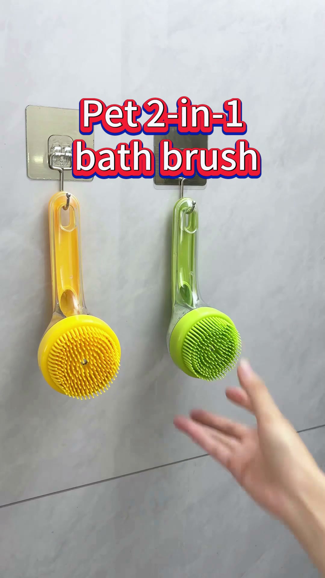 Cbliy Facebook ad: 2-in-1 Pet Bath Brush, Shampoo Dispenser & Soft Massage…