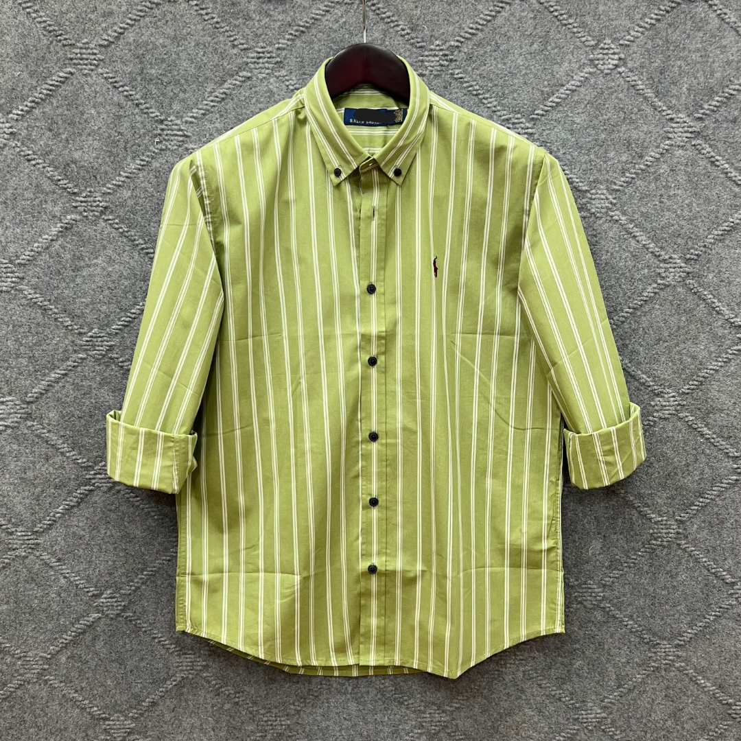 White Tailor Facebook ad: Pear Green stripe full sleeve premium cotton shirt for men