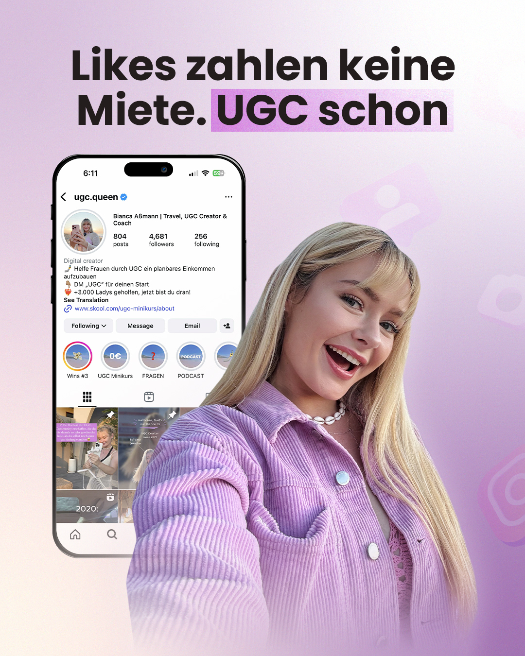 UGC Queen Facebook ad