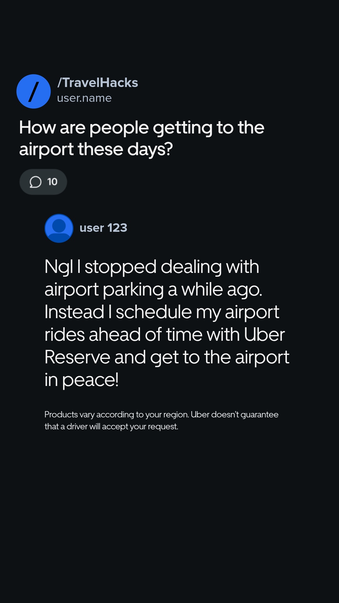 Uber Facebook ad