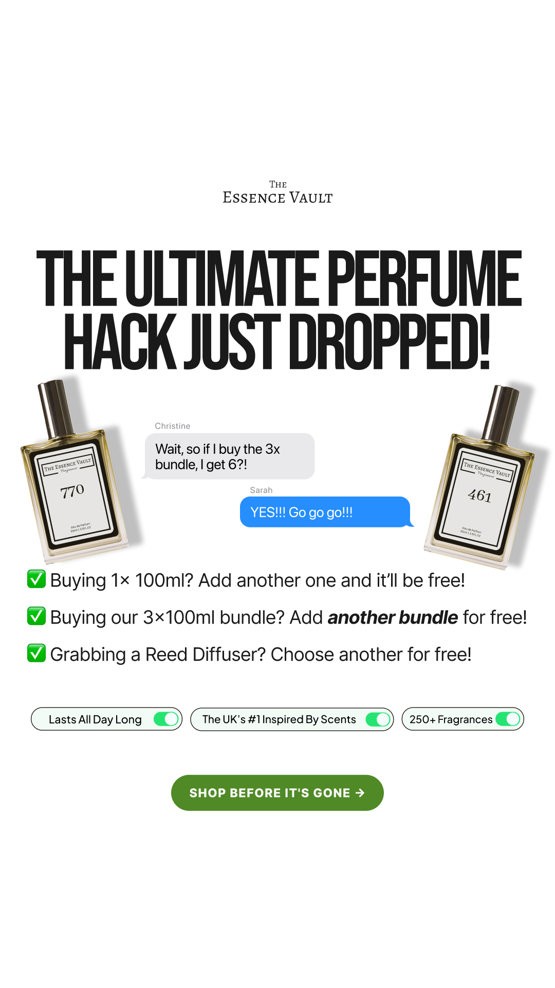 The Essence Vault Facebook ad