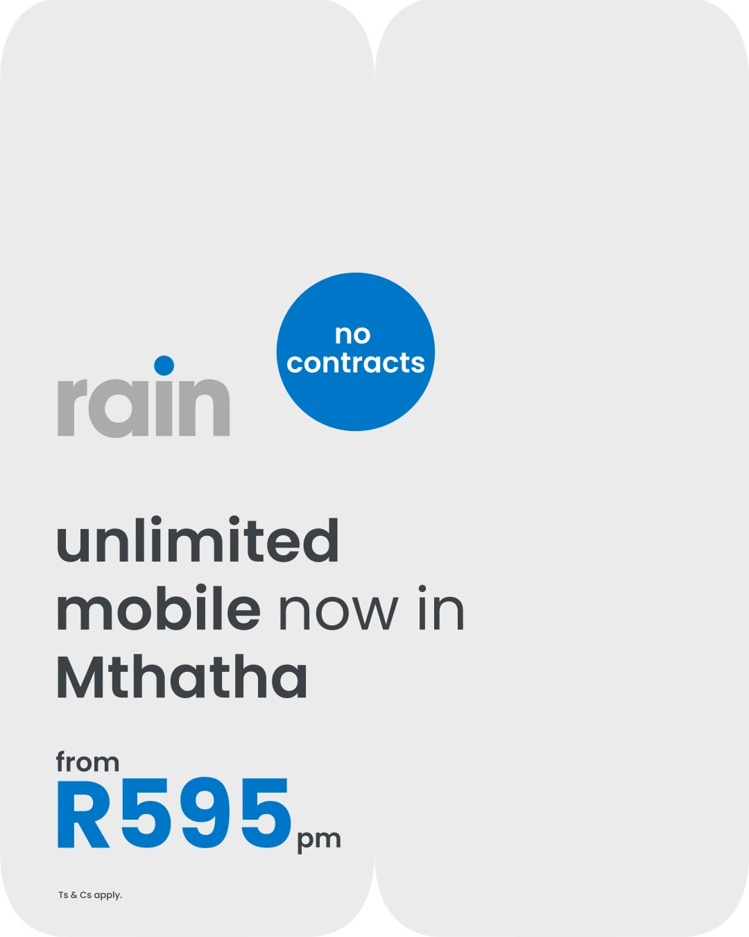 rain South Africa Facebook ad: unlimited data, calls & sms