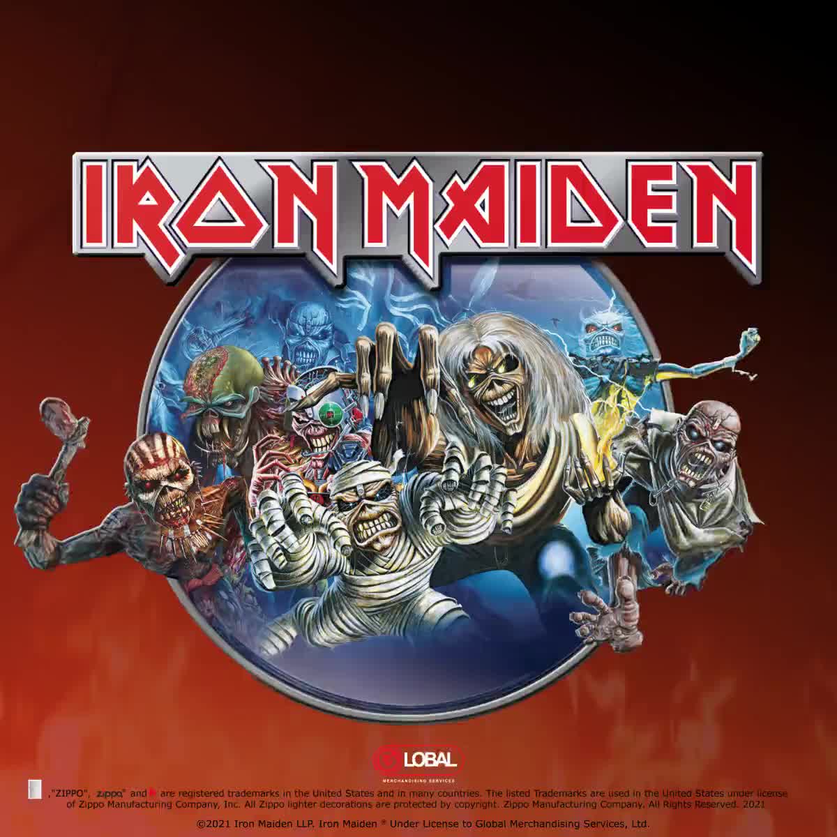 The Bradford Exchange Facebook ad: Iron Maiden: Ready For Eddie Zippo Lighter Collection