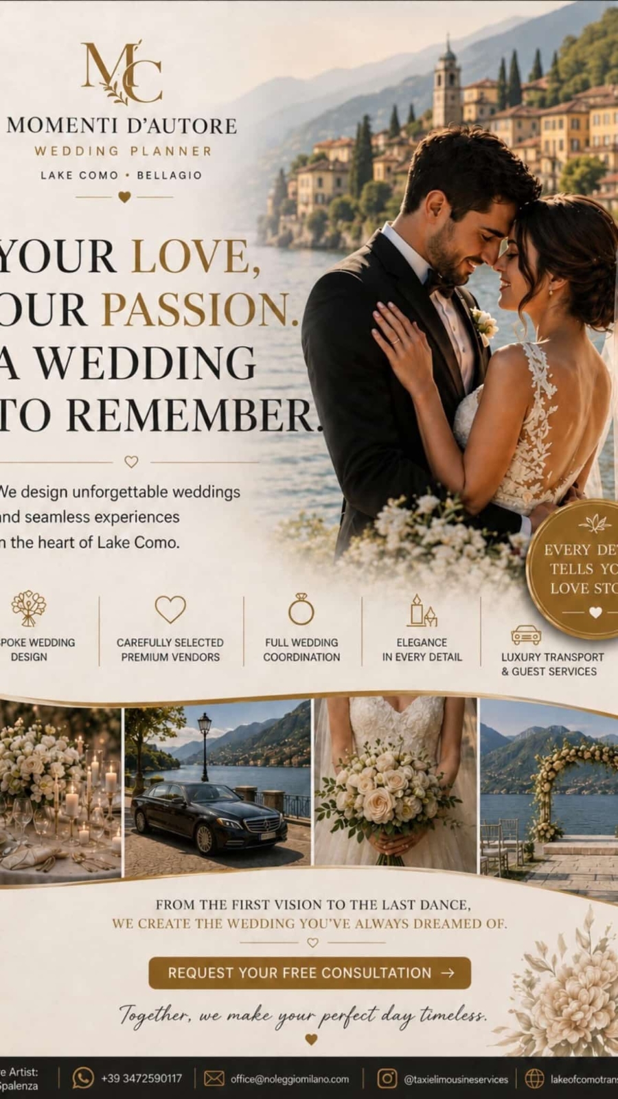 Lake of Como Transfers Facebook ad