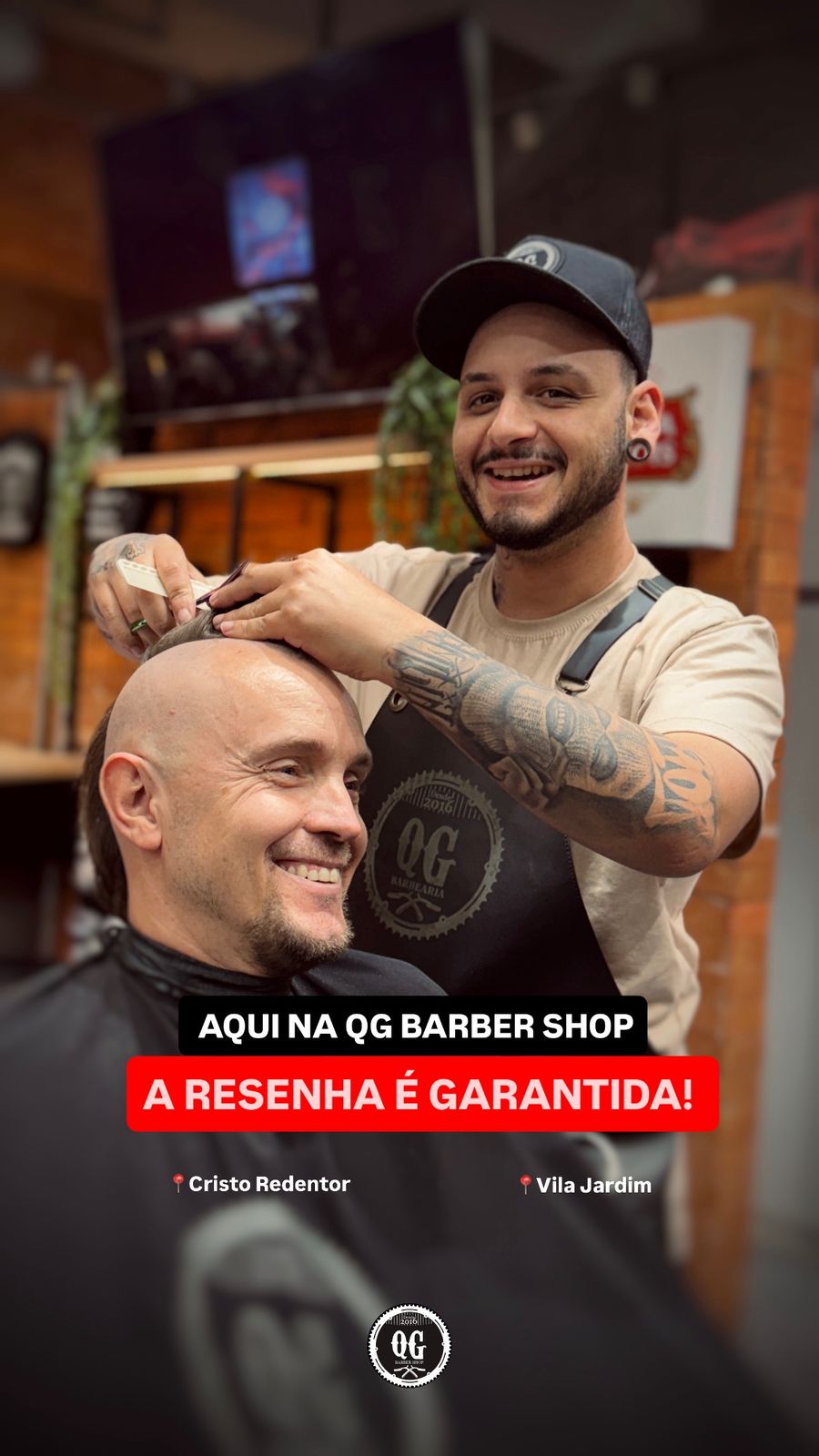 QG Barbershop Facebook ad: Agende Agora!