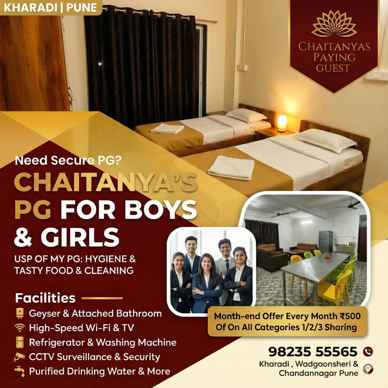 Chaitanyas PG Facebook ad: Chaitanyas Paying Guest Services Pune