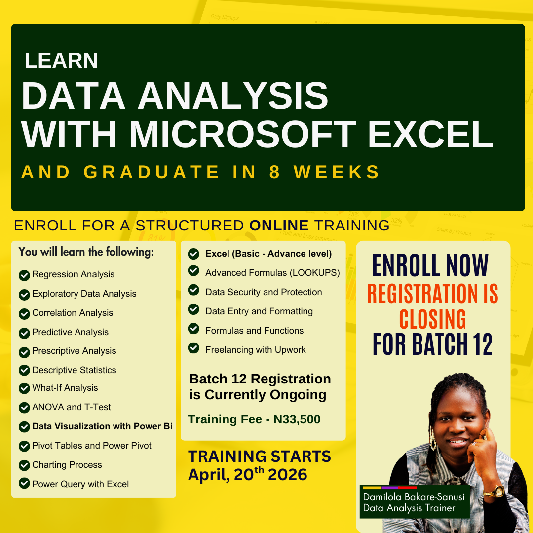 Damilola Bakare-Sanusi Facebook ad: Training Start April 20, 2026 Registration is Closing