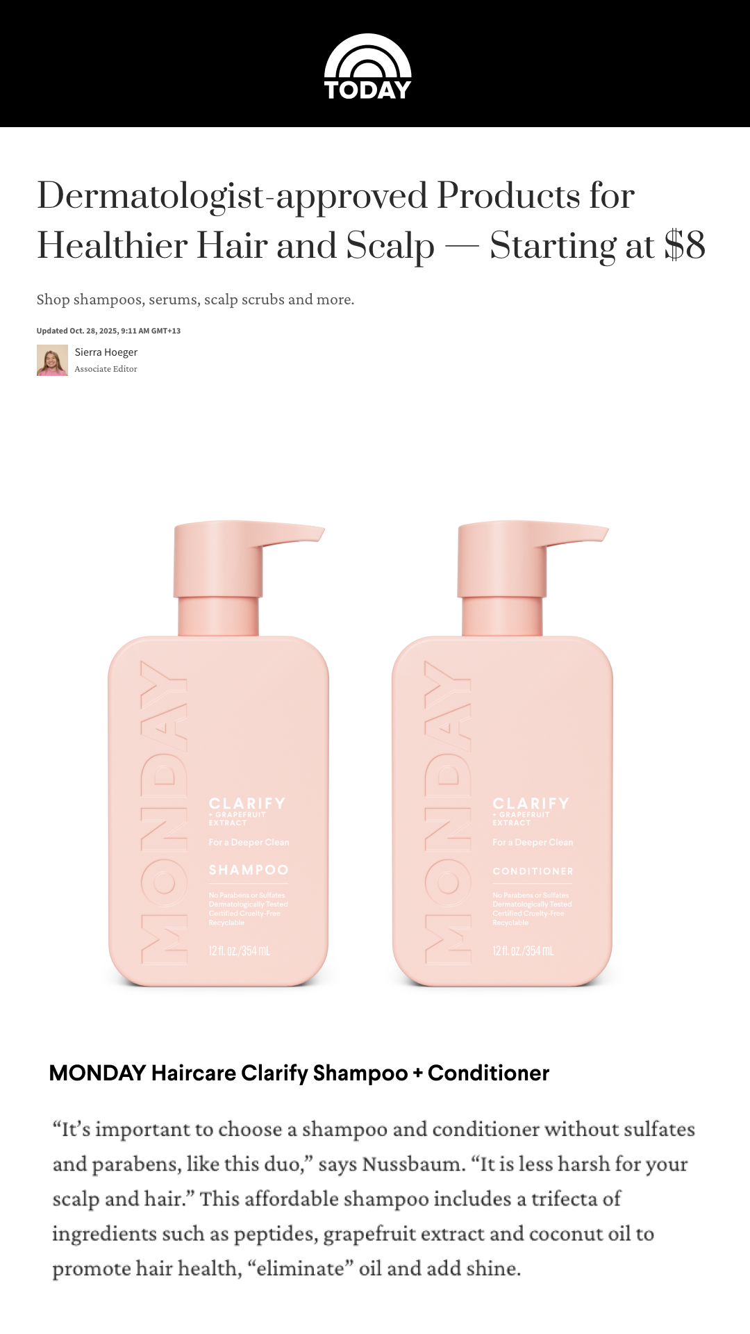 MONDAY Haircare Facebook ad
