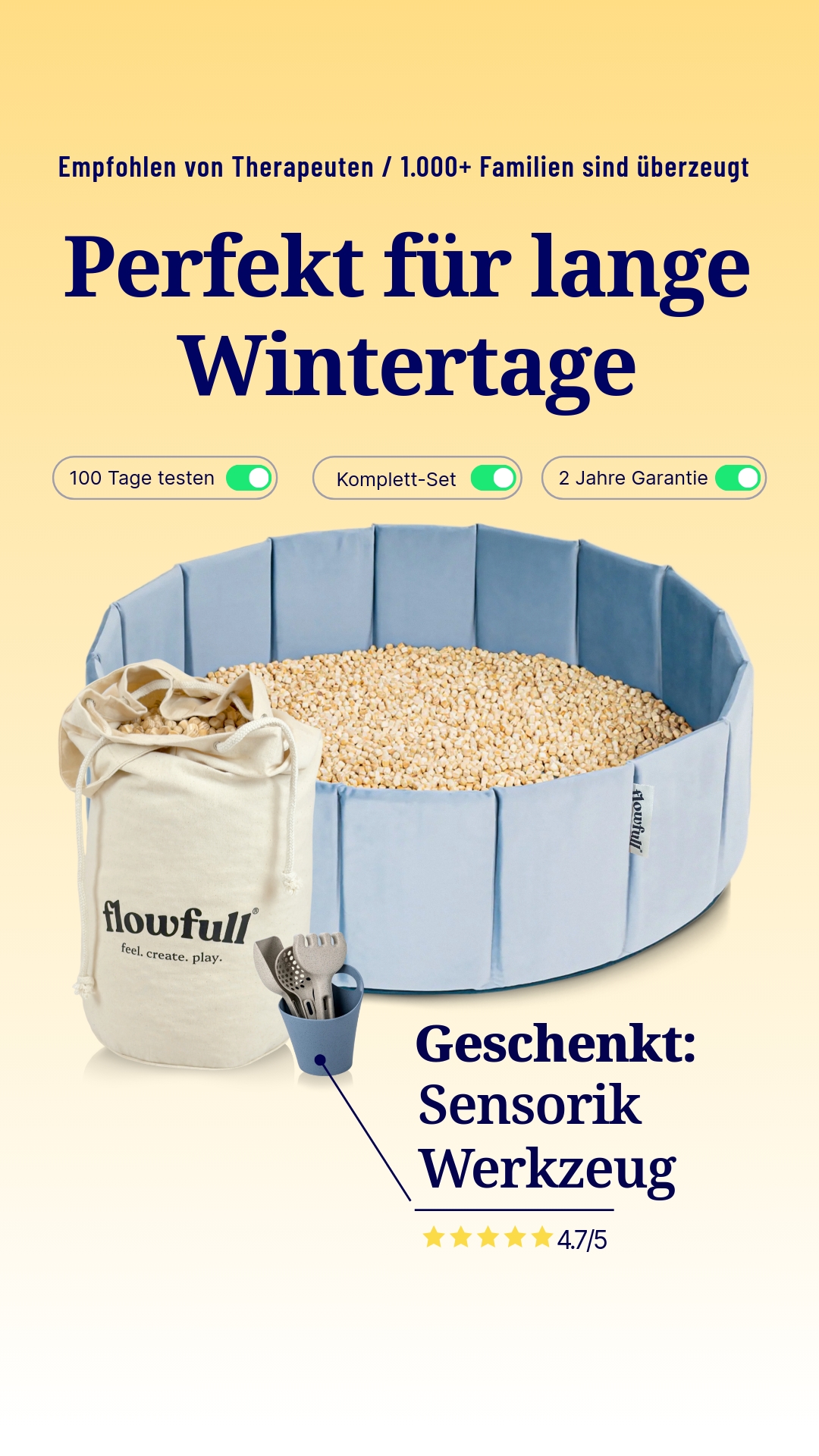 Flowfull Facebook ad: Perfekt für lange Wintertage