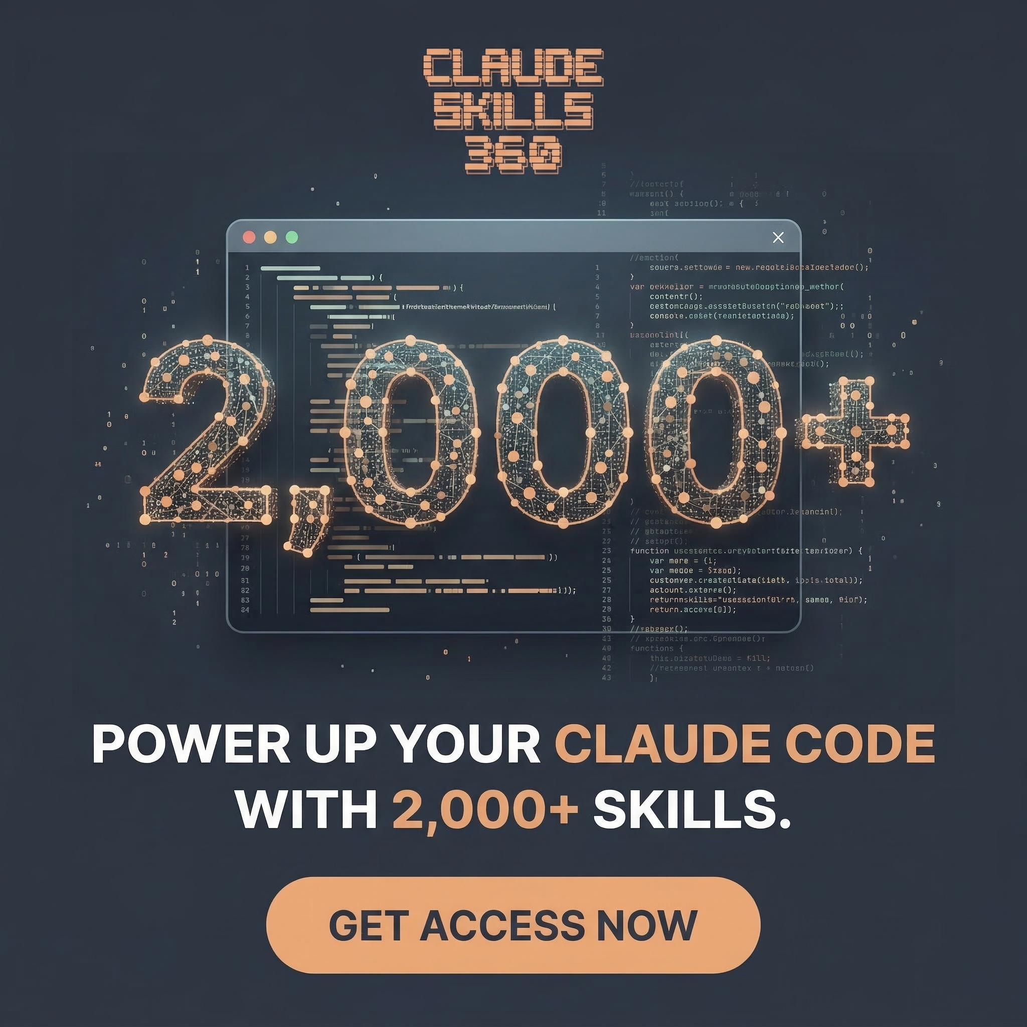 ClaudeSkills360 Facebook ad: Get 360 Free Skills
