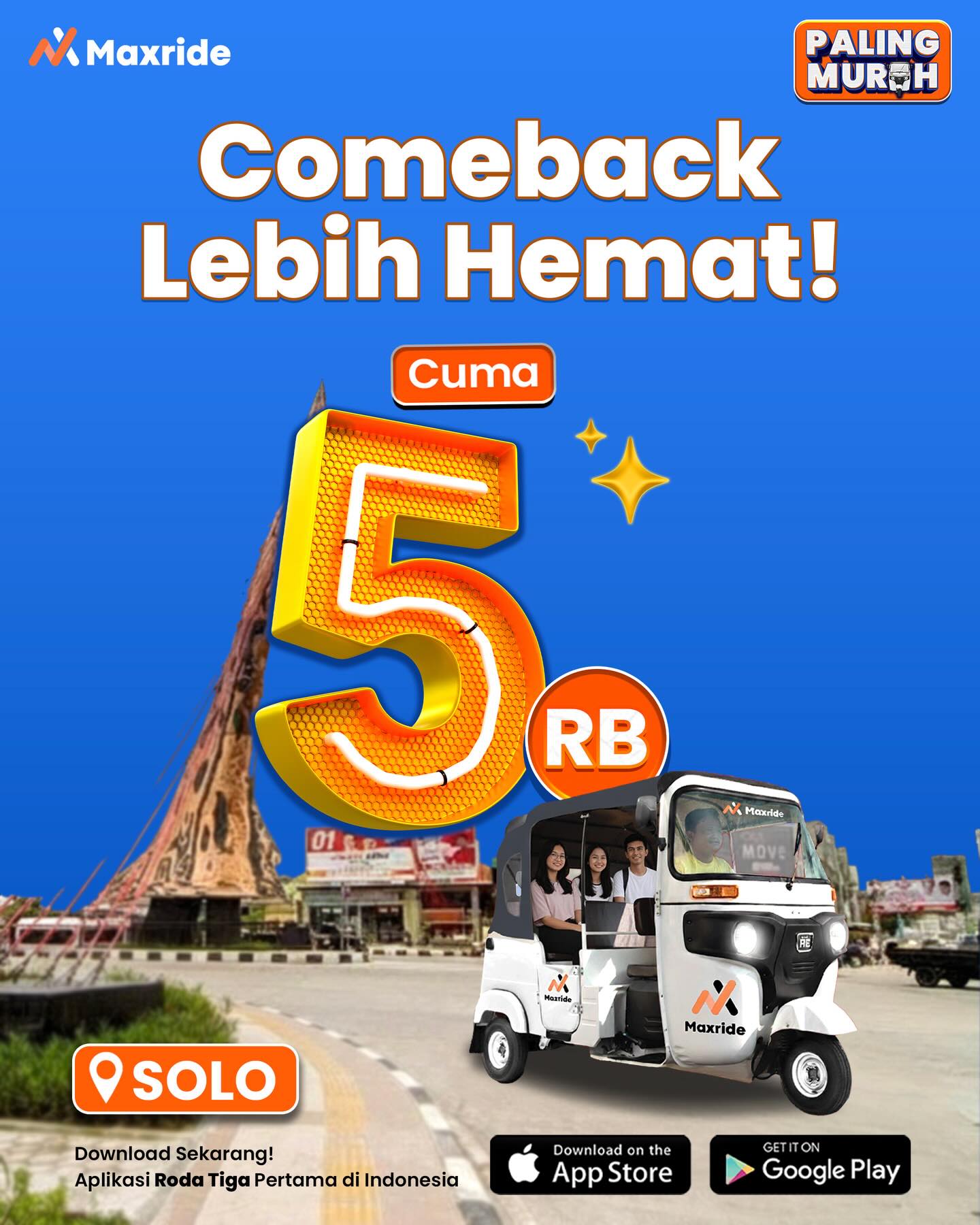 Max Ride Indonesia Facebook ad: Maxride: Taxi Bajaj & Courier