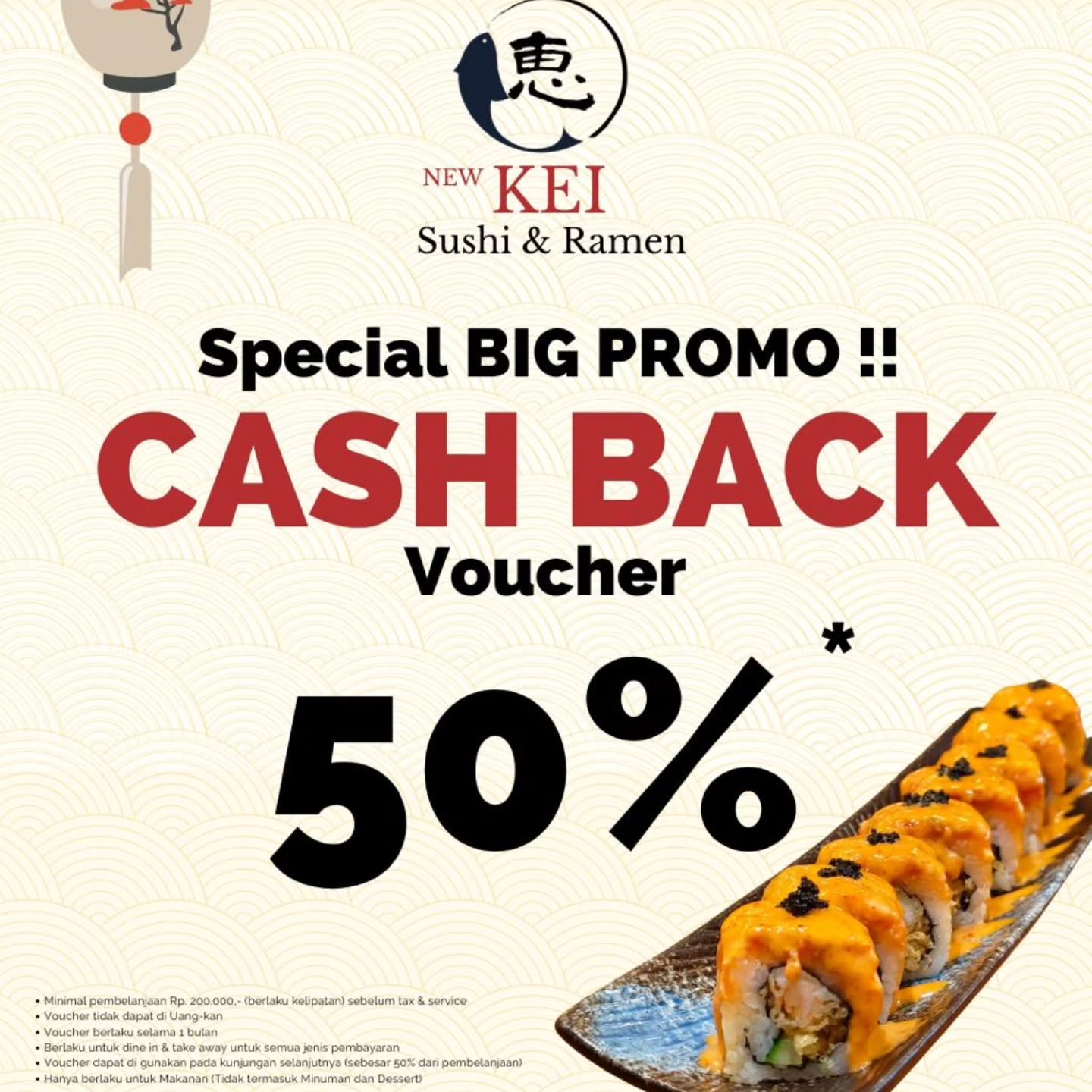 KEI SUSHI Facebook ad: Special PROMOOOO GOKILLLLL!