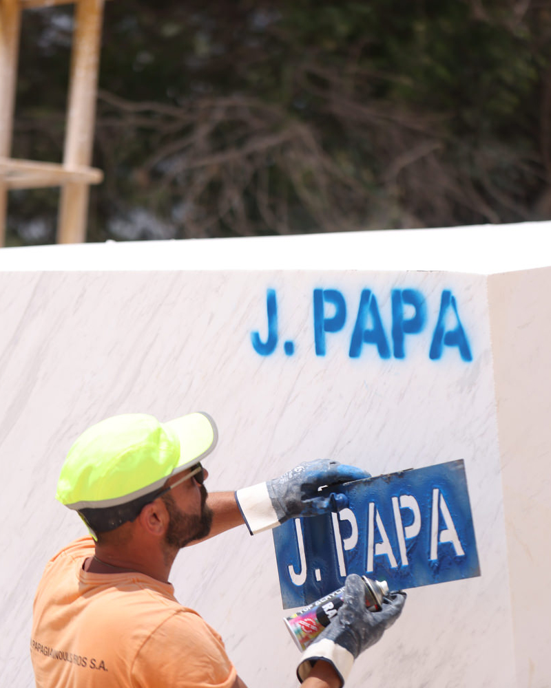 John Papagiannoulis Bros S.A. Facebook ad: Before the slab, there’s a story!