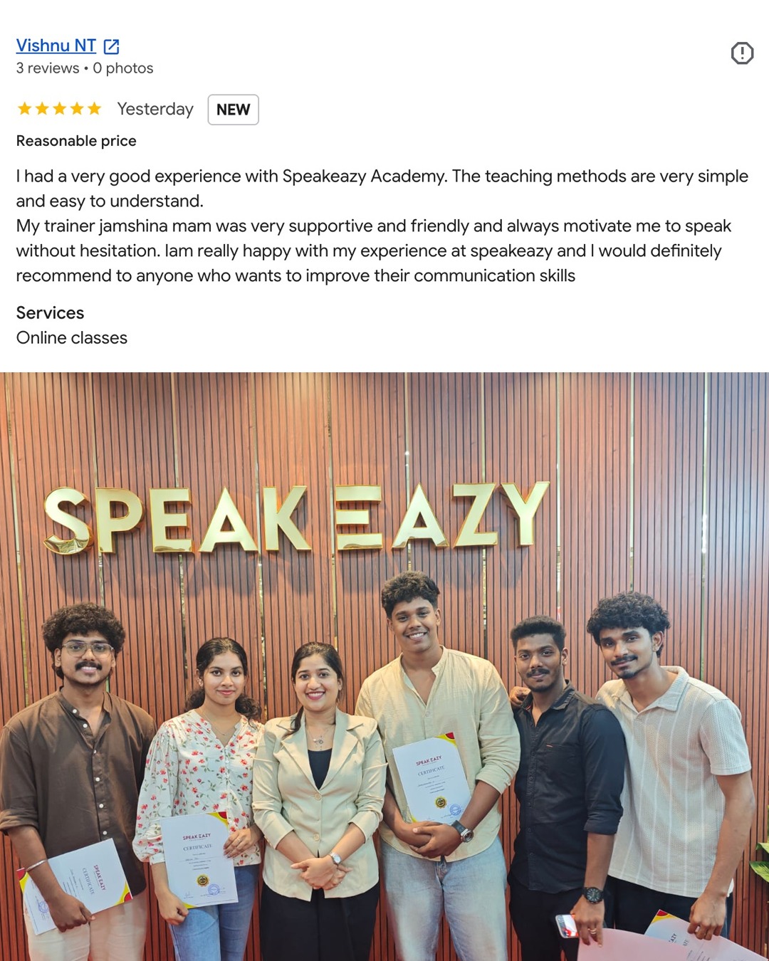 Speakeazy English Academy Facebook ad: Real feedback from our wonderful learners!