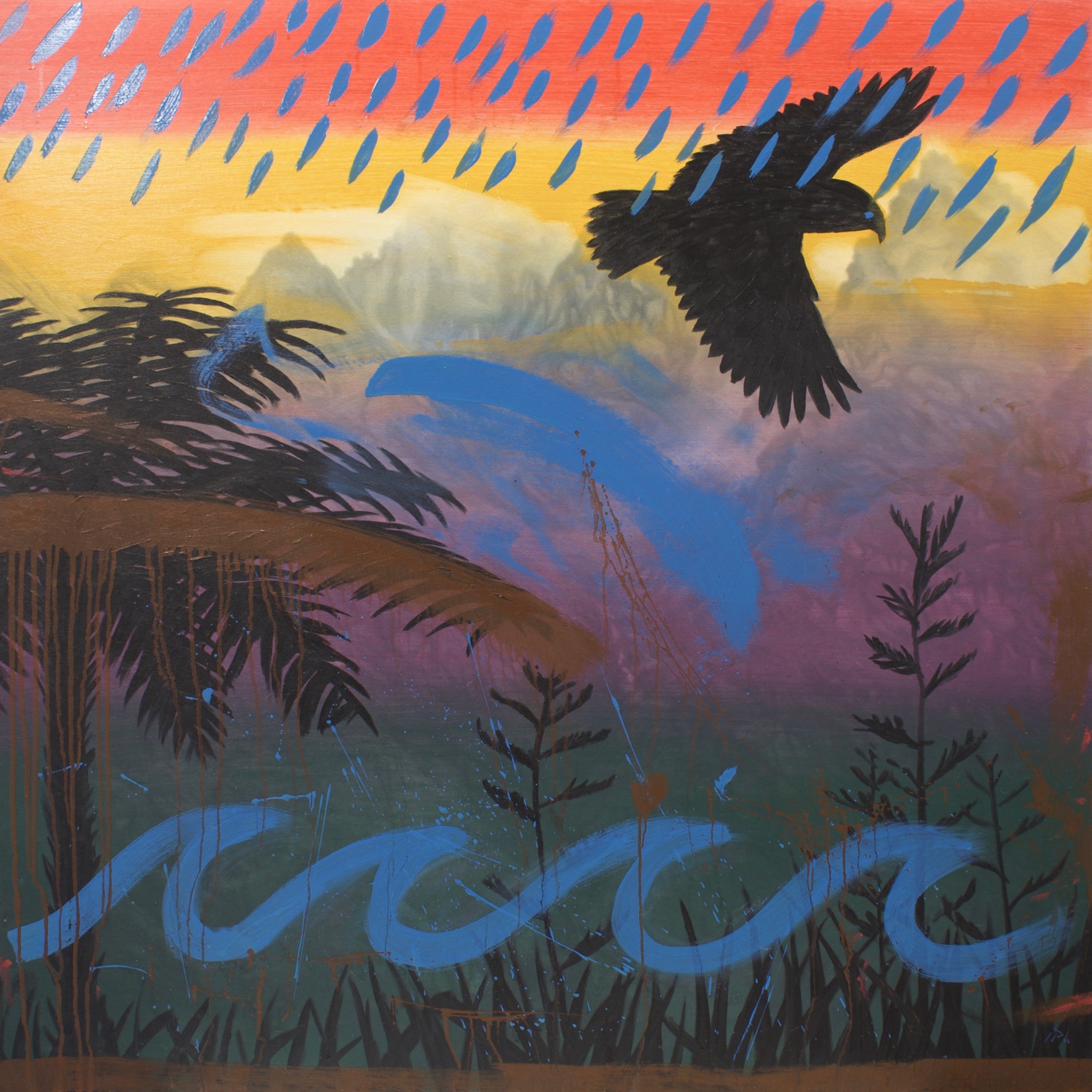 Isaac Petersen Facebook ad: 'New Zealand', oil on canvas, 116 x 116 cm