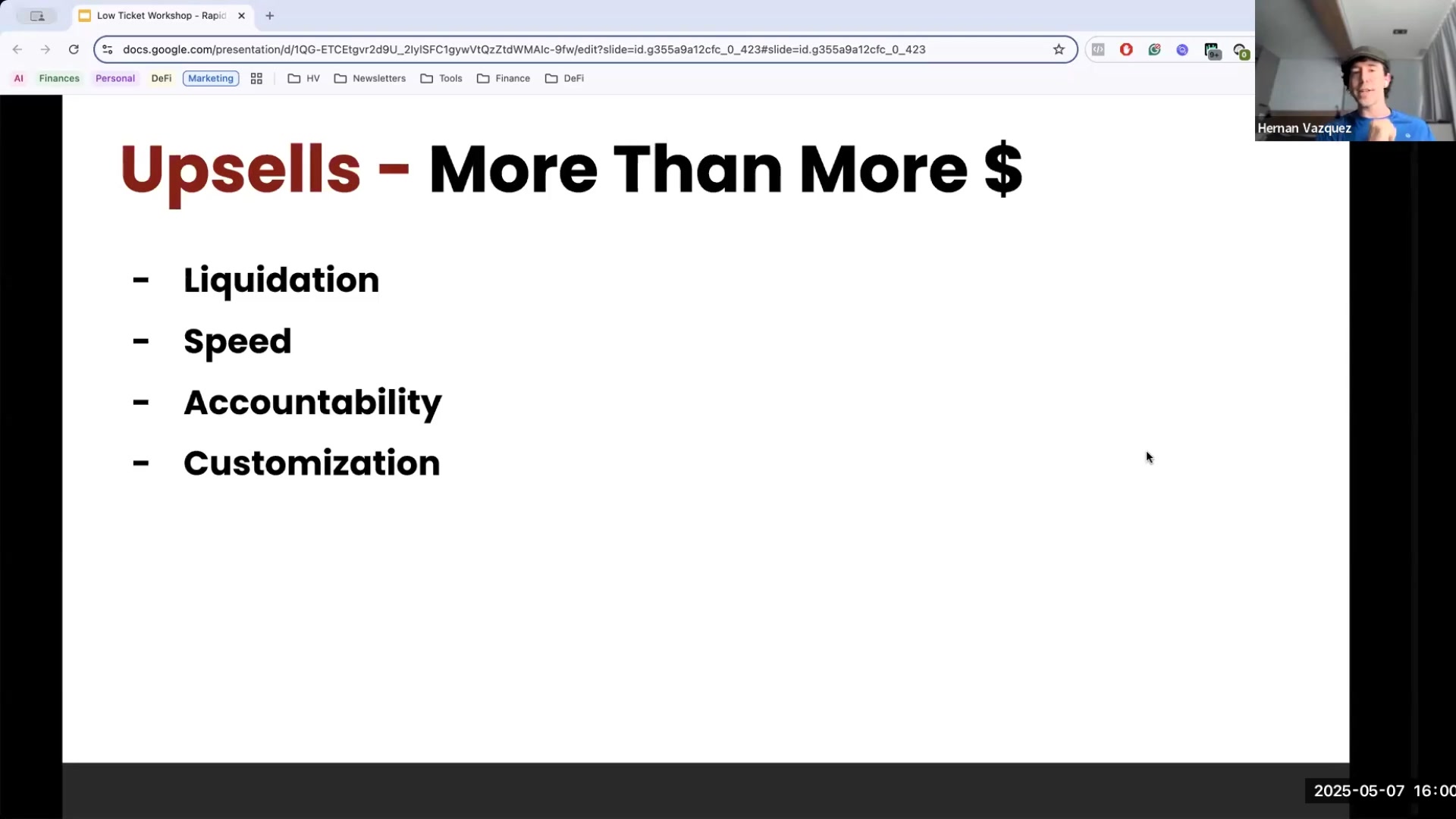 Hernan Vazquez Facebook ad: How to position your upsells for maximum impact…