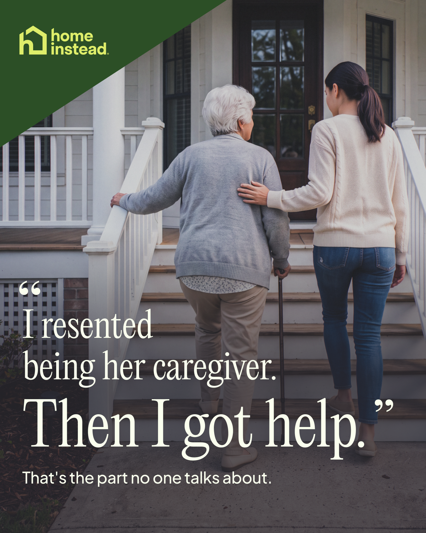 Home Instead Facebook ad: I resented being her caregiver. Then I got help.