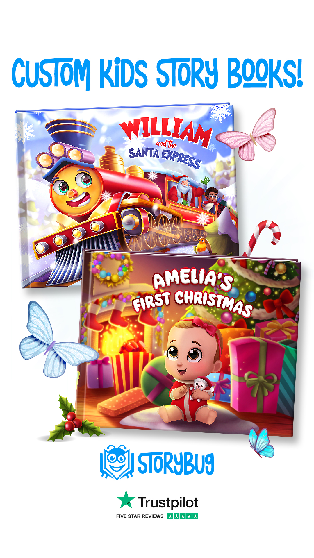 Story Bug Facebook ad: 50% Off Magical Christmas Books