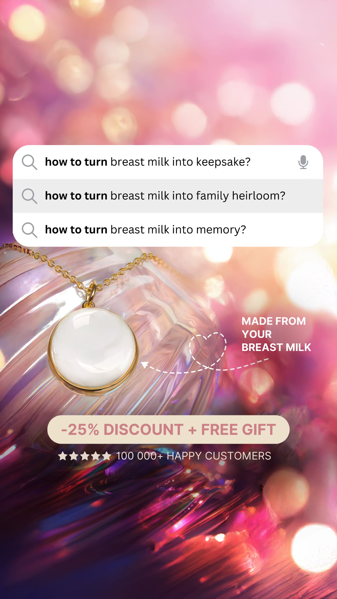 DIY by Milkies Breast Milk Jewelry Kit Facebook ad