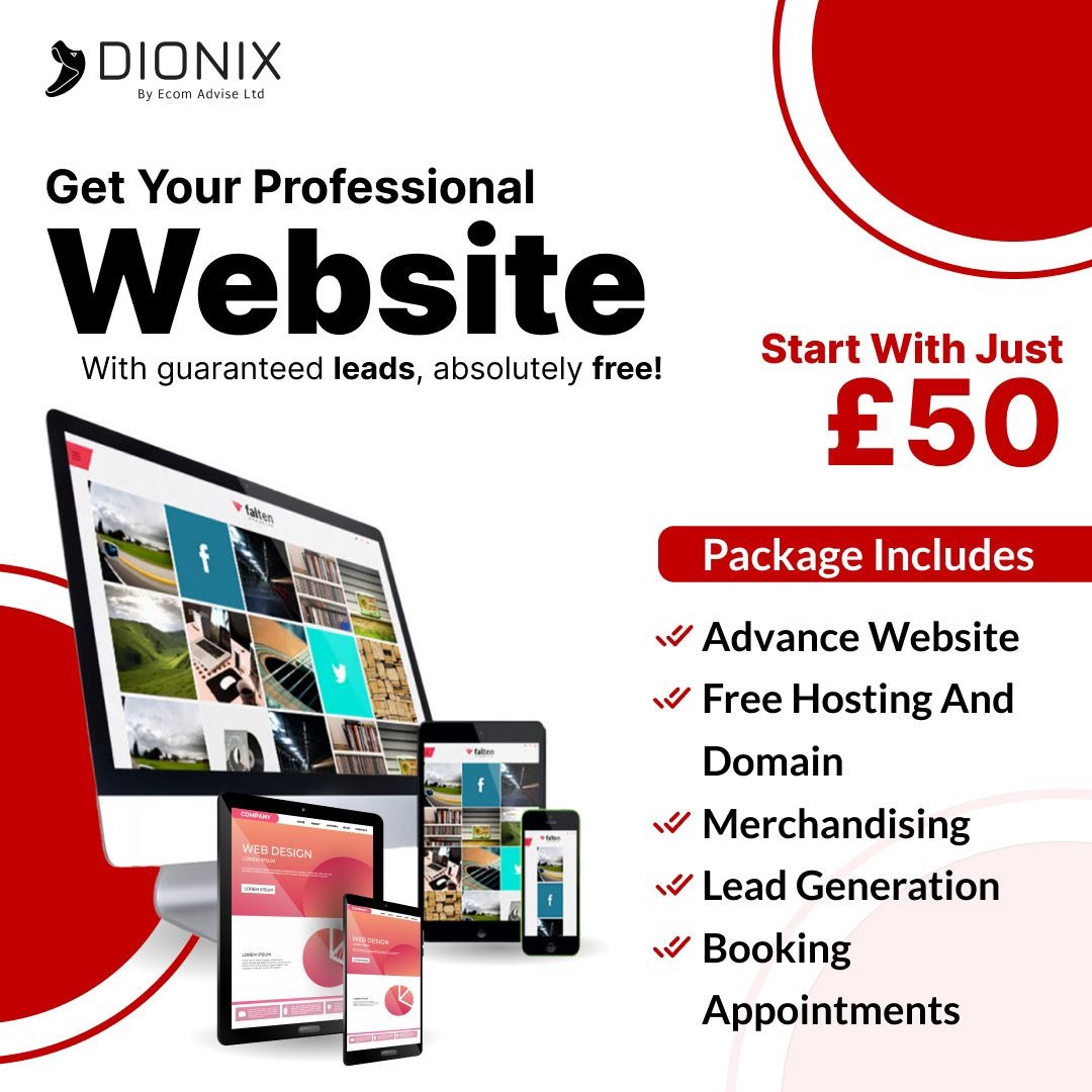 Dionix Facebook ad: Get started with just 50£