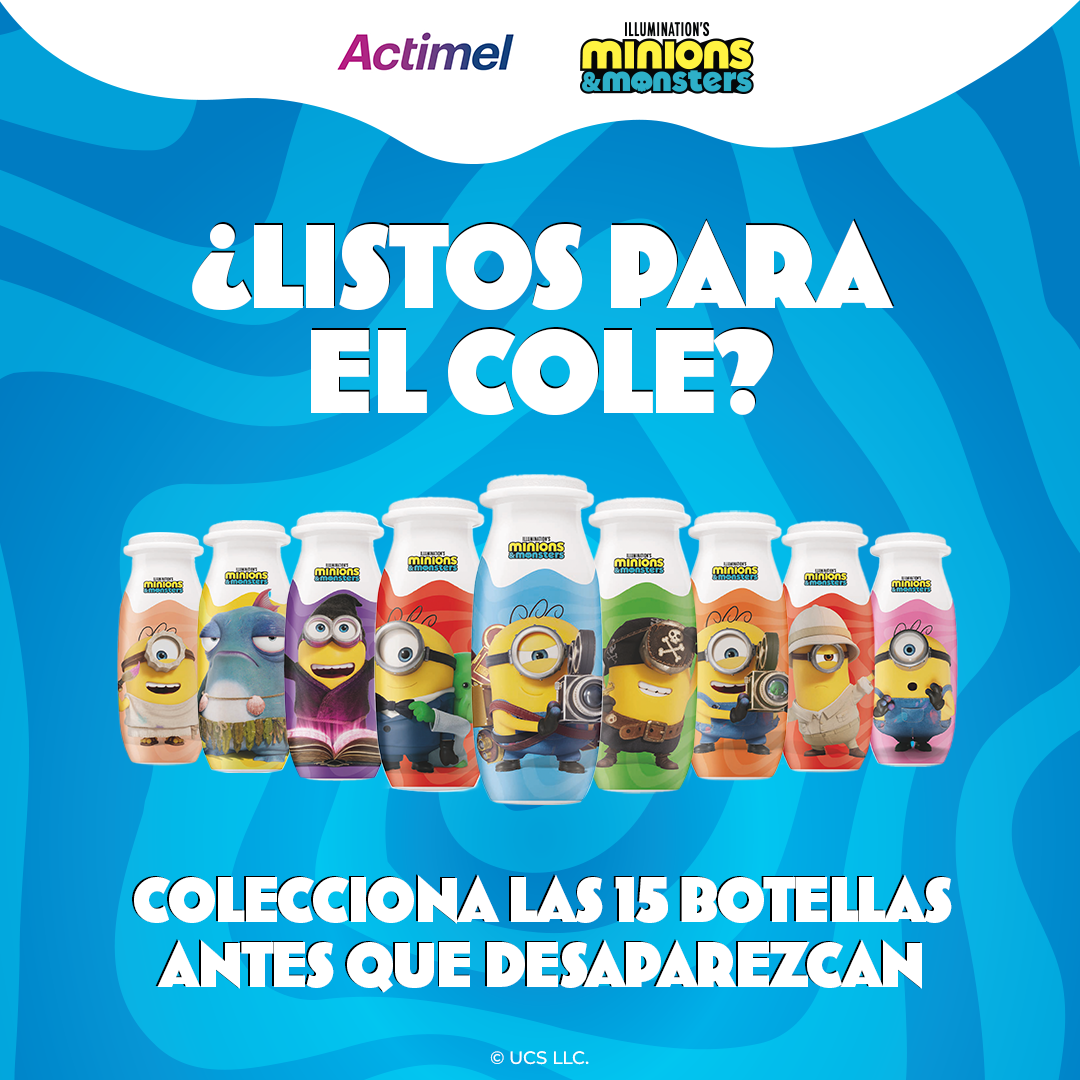 Danone Facebook ad: ¡Ya están aquí Actimel Minions & Monsters!