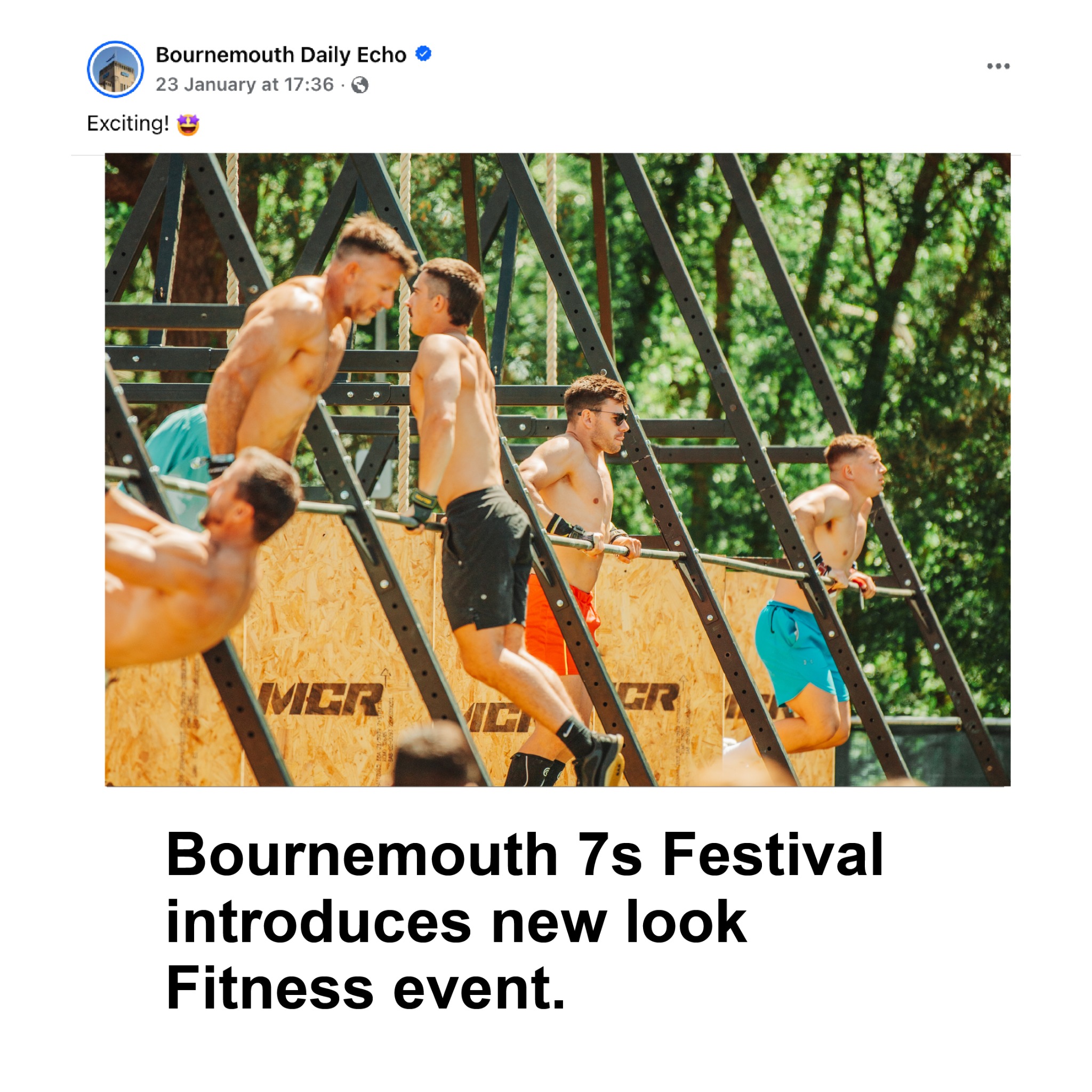 Bournemouth 7s Festival Facebook ad: Sign-Up for more info